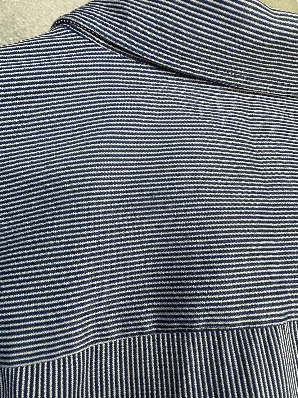 Armani Collezioni Armani Collezioni Striped Button-Up Shirt Short Sleeve Blue Size US L / EU 52-54 / 3 - 9 Thumbnail
