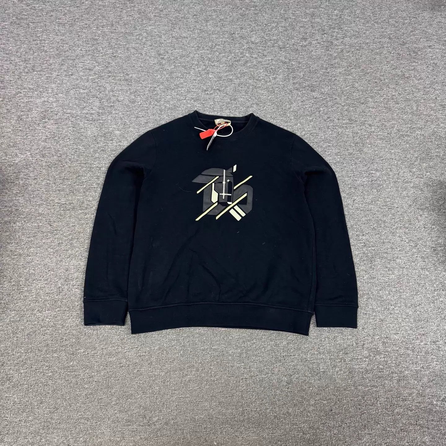 Hermes Hermes Navy Leather Geo Print Crewneck Sweatshirt L Size US L / EU 52-54 / 3 - 1 Thumbnail