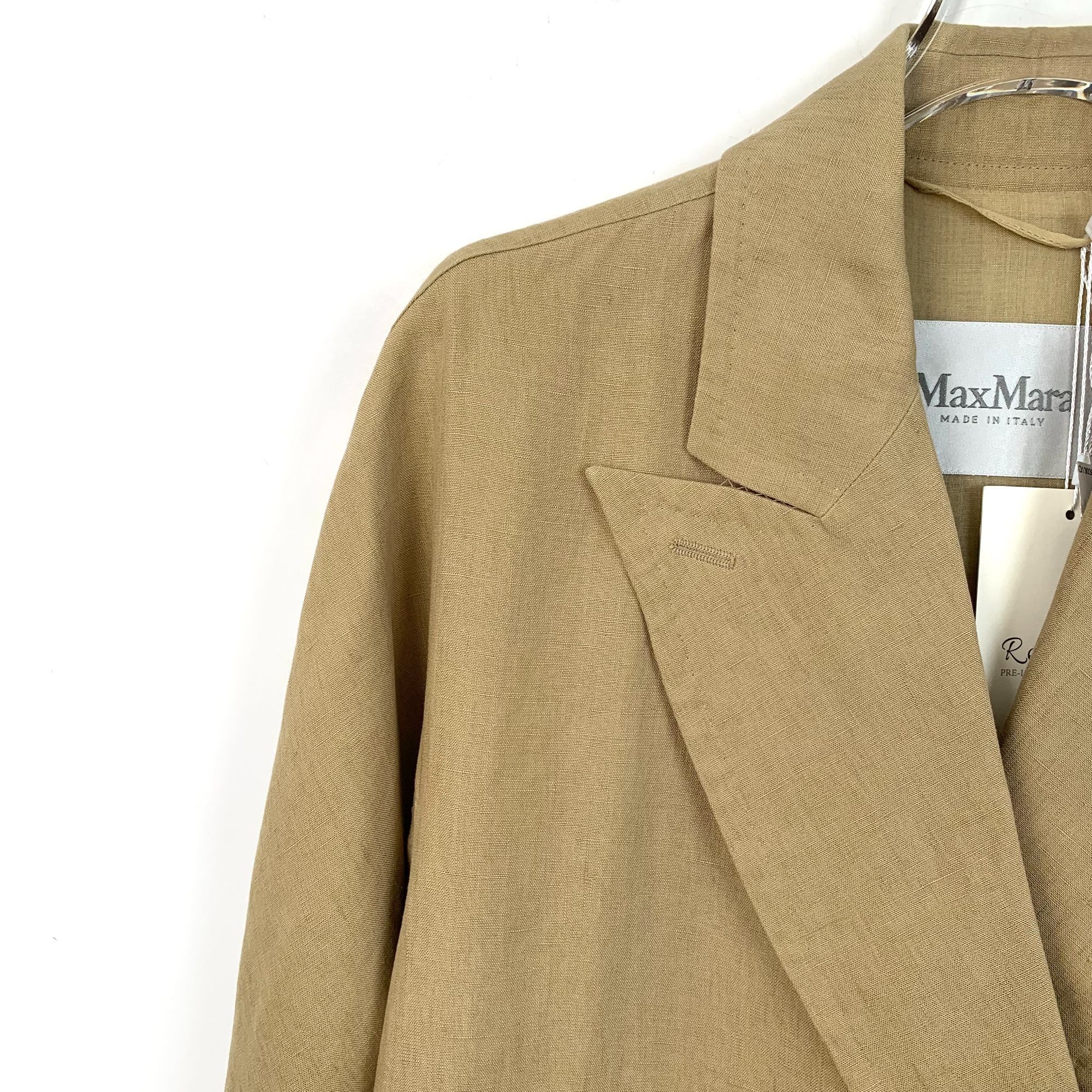 Max Mara Max Mara Womens Brown Linen Double-Breasted Trench Coat Lape Size XS / US 0-2 / IT 36-38 - 7 Thumbnail