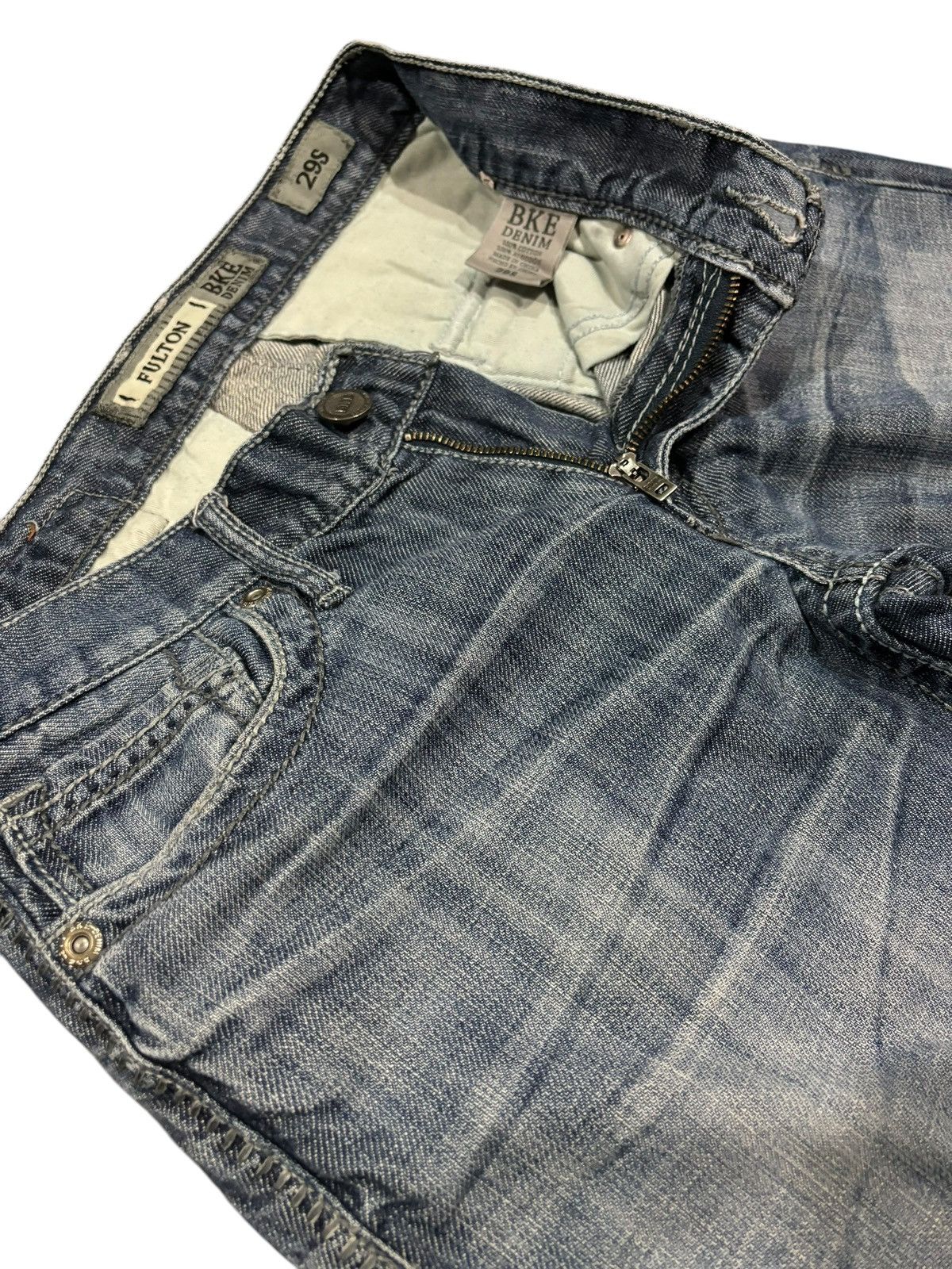 BKE × If Six Was Nine 90s Vintage BKE Faded T Stitch Flared Bootcut Cropped Jeans Size US 31 - 4 Thumbnail