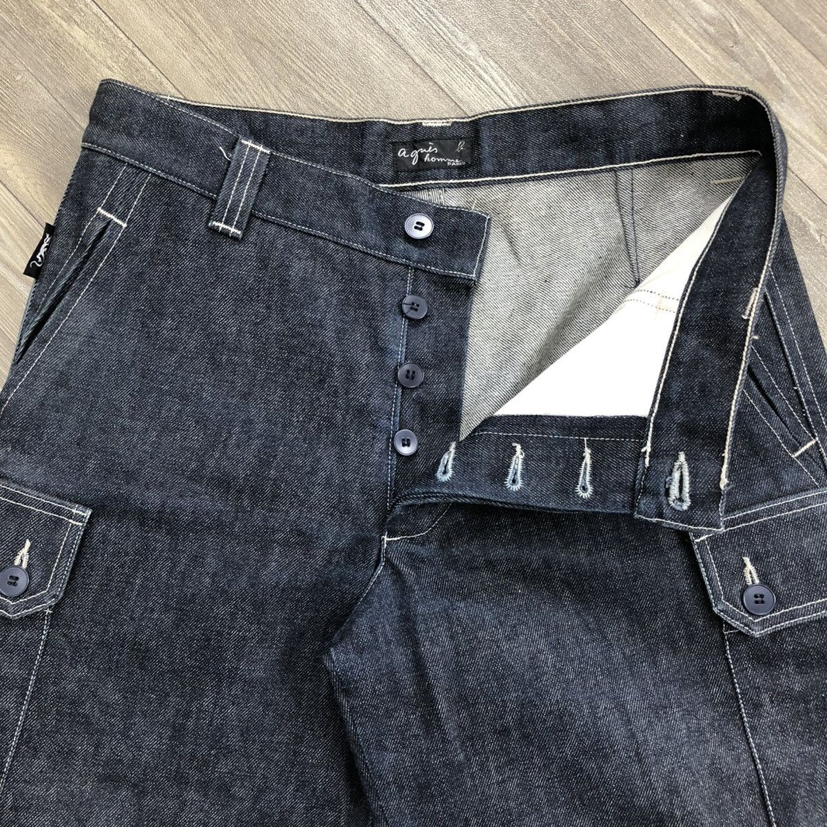 Designer × Vintage × agnes b. 🇫🇷 Vintage Agnes B. Homme Paris Military Cargo Denim Pants Size US 31 - 8 Thumbnail