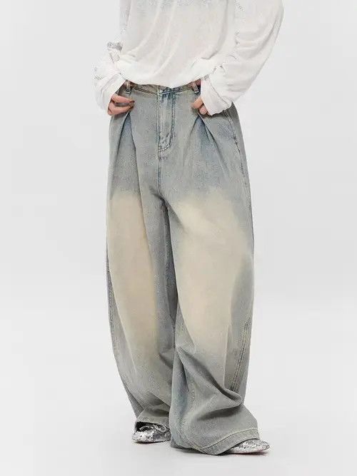 Jean Vintage Washed Lumberjack Street Hip Hop Y2K Jeans Size US 32 / EU 48 - 2 Thumbnail