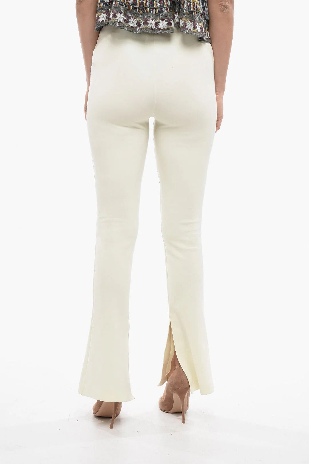 Off-White og1mm0426 Flare-Fit Leggings in Beige Size 30" / US 8 / IT 44 - 2 Thumbnail