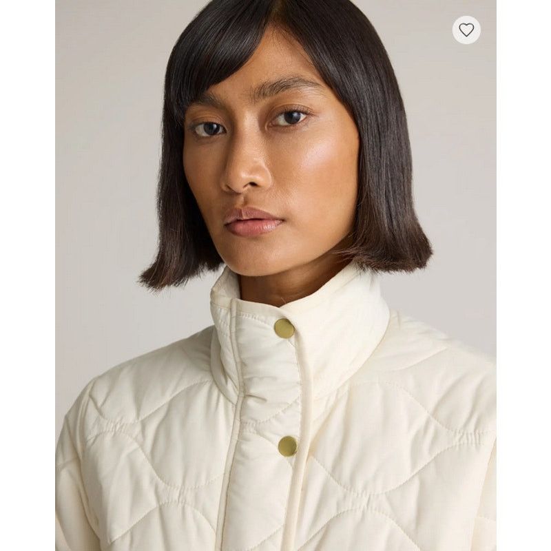 Quince Featherless Quilted Long Puffer Jacket Silk White Size S NWT Size L / US 10 / IT 46 - 6 Thumbnail