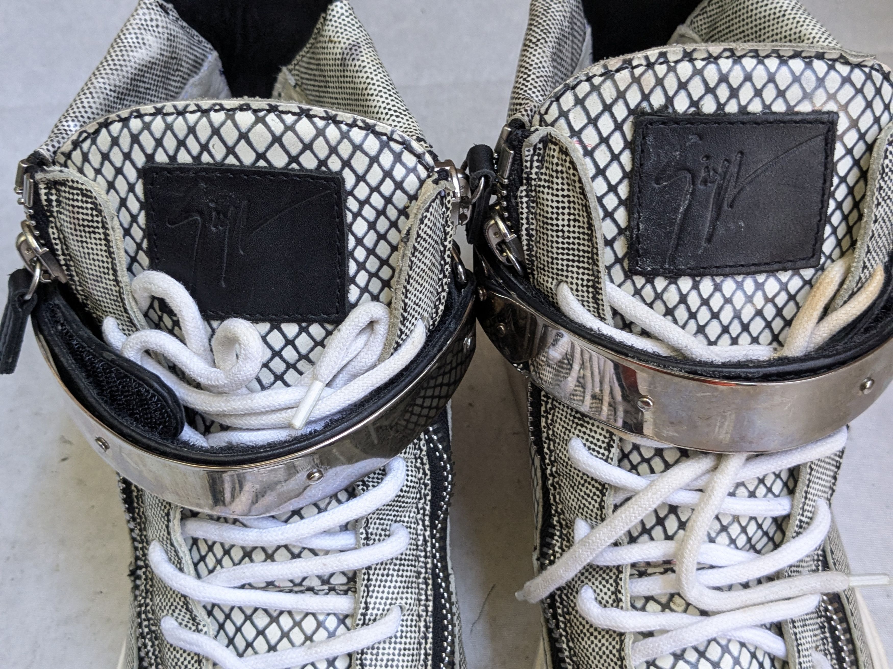Giuseppe Zanotti Giuseppe Zanotti Sneakers Black White 10 43 High Top Leather Size US 10 / EU 43 - 7 Thumbnail