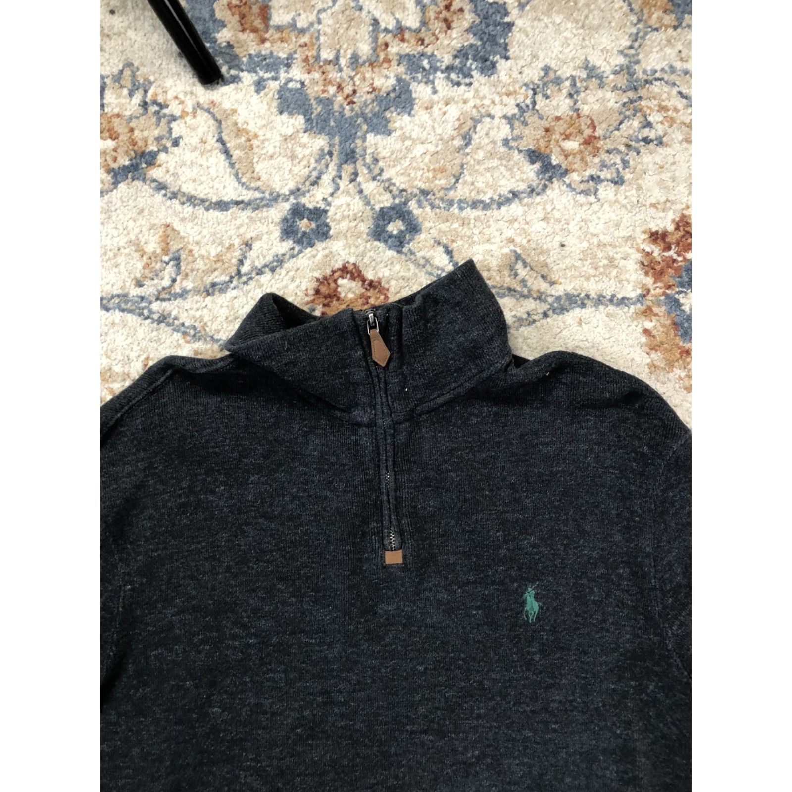Polo Ralph Lauren Polo Ralph Lauren Sweater Mens Medium Gray Quarter Zip Mock Neck Pullover Knit Size US M / EU 48-50 / 2 - 2 Thumbnail