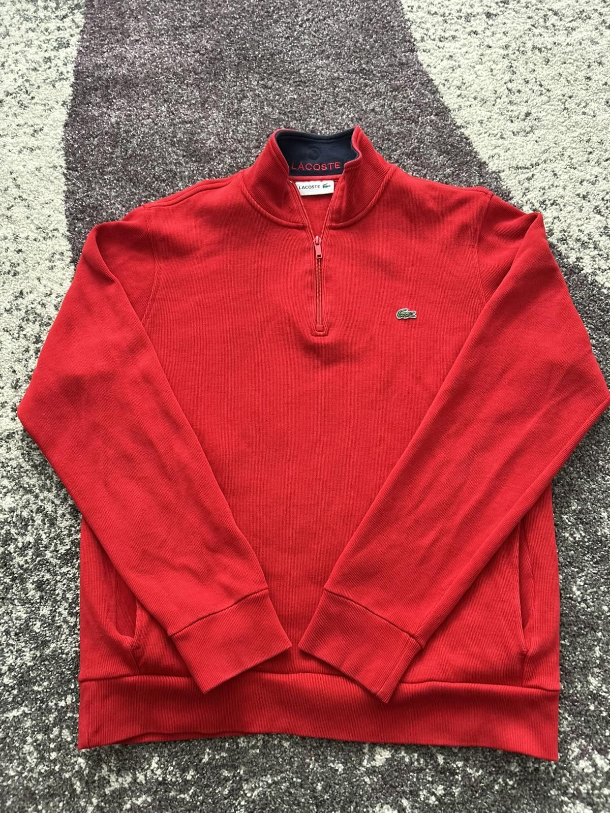Lacoste Lacoste Red Quarter-Zip Sweatshirt Size US XL / EU 56 / 4 - 1 Thumbnail