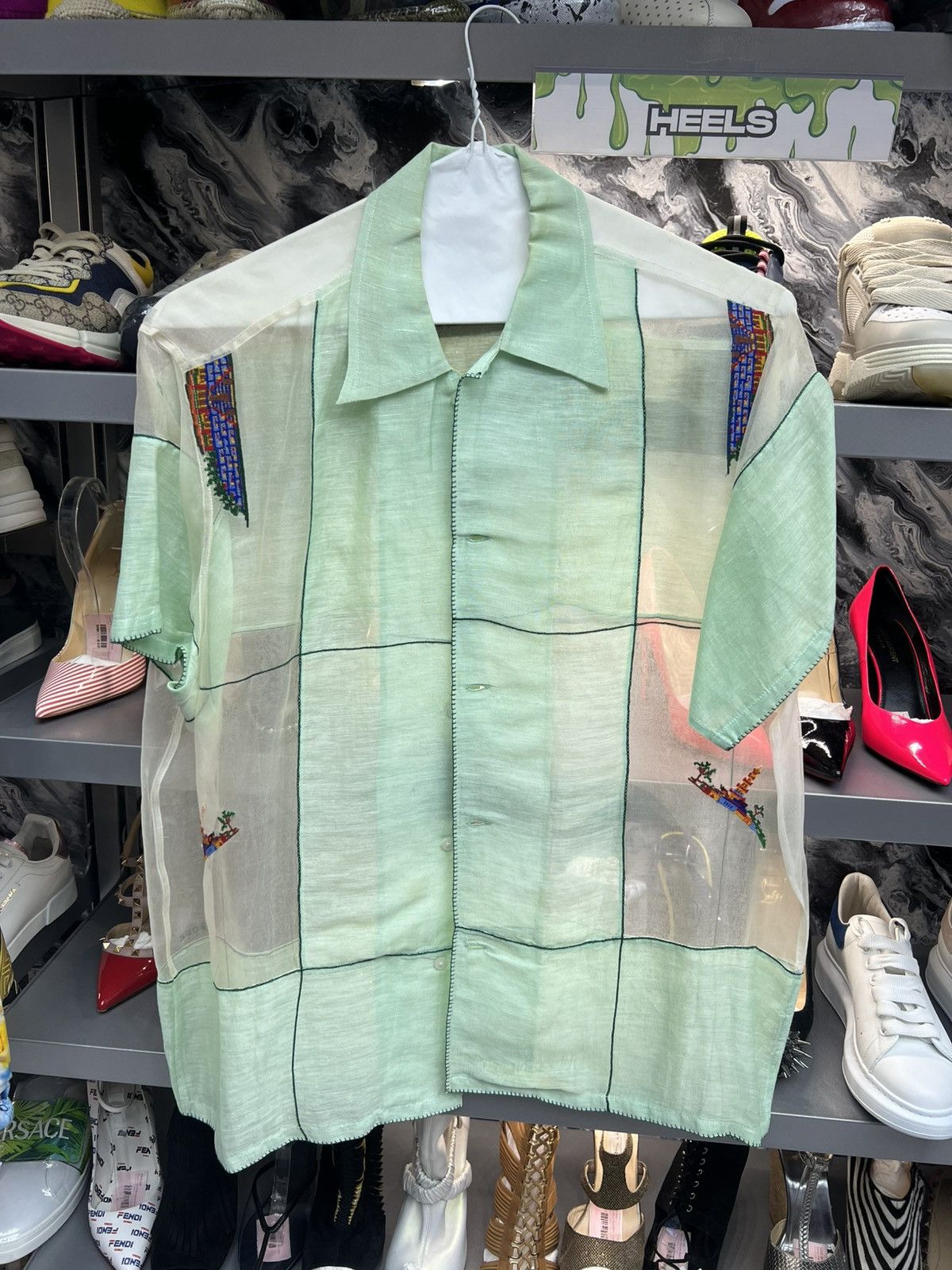 Bode Bobe Sheer Pagoda Scene Shirt Size US XL / EU 56 / 4 - 1 Thumbnail