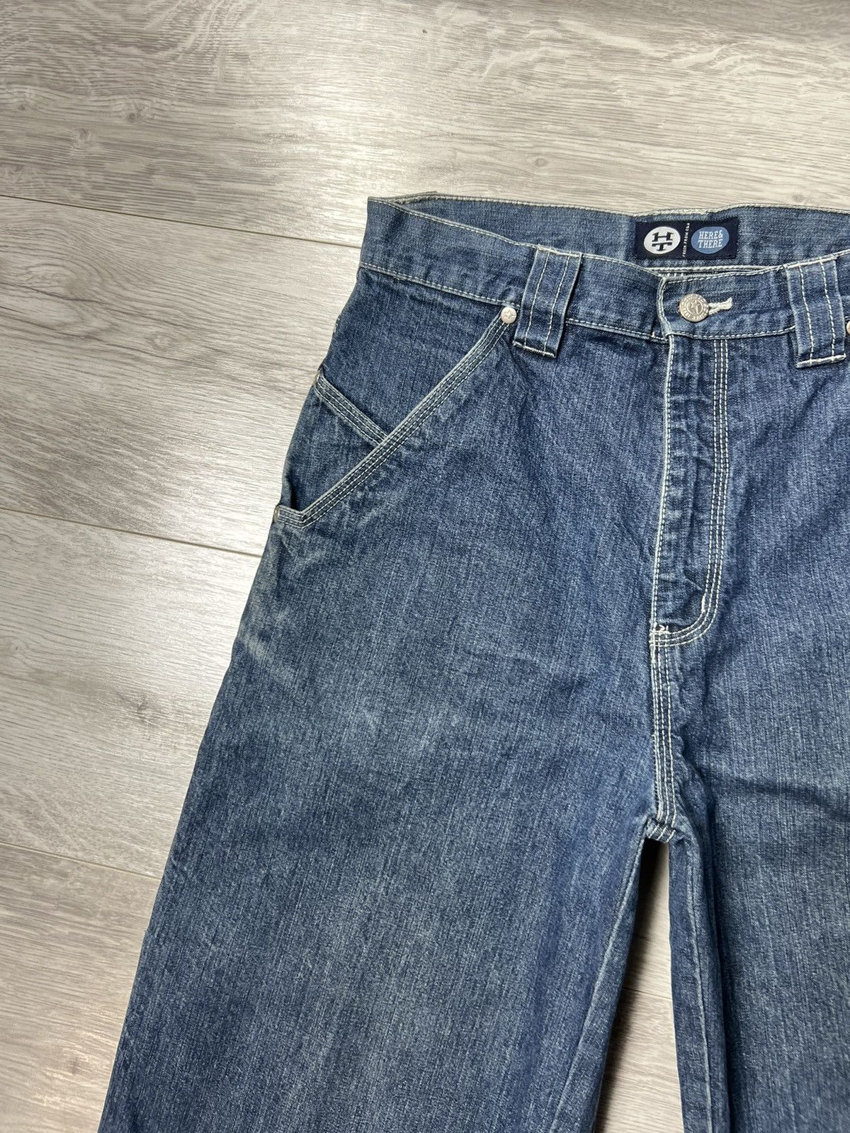 Japanese Brand × Rap Tees × Vintage Vintage Download Long Denim Shorts With Logo Carpenter Jeans Size US 28 / EU 44 - 15 Thumbnail