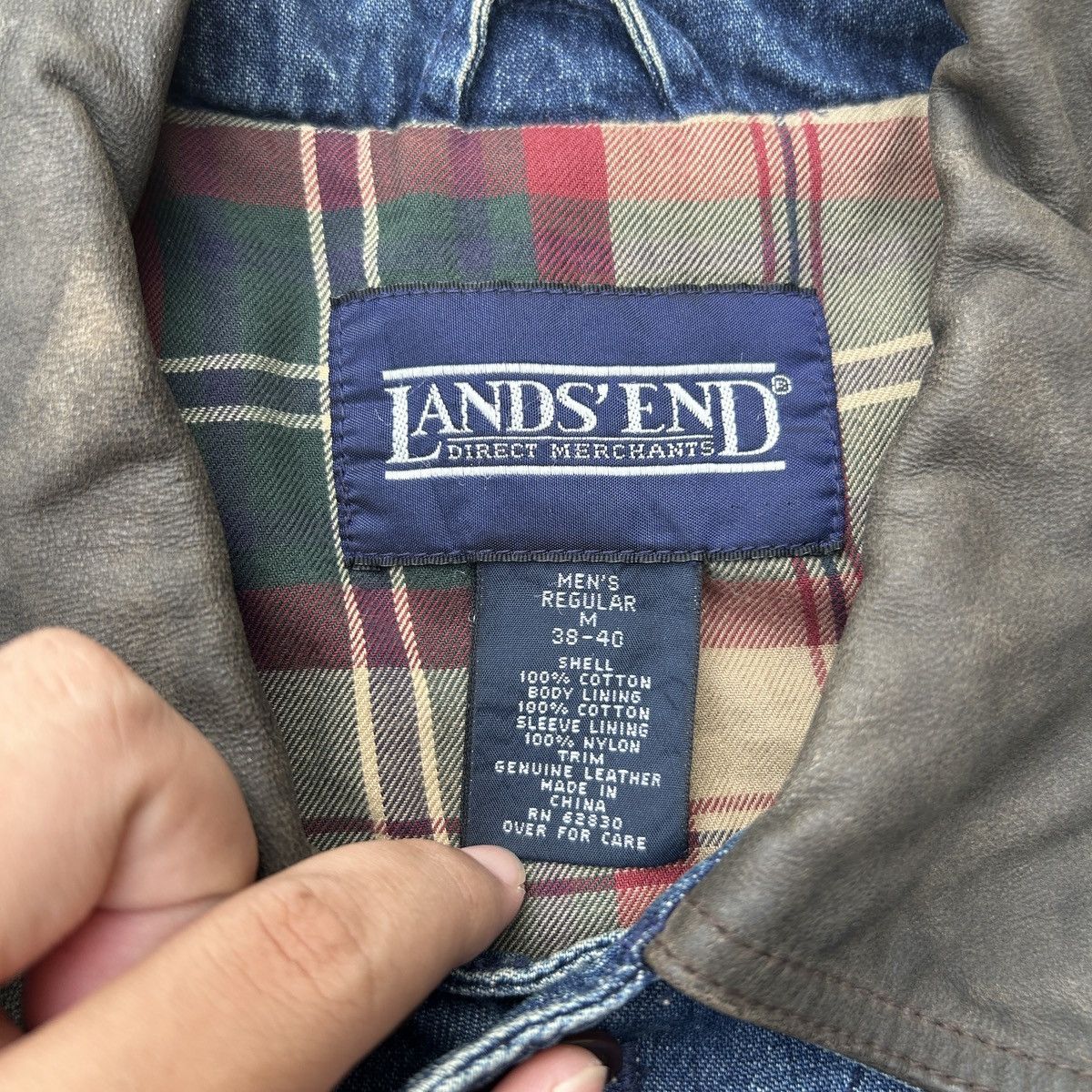 Japanese Brand × Lands' End × Vintage Vintage 90s Lands End Workwear Coat Denim Jacket Size US M / EU 48-50 / 2 - 14 Thumbnail