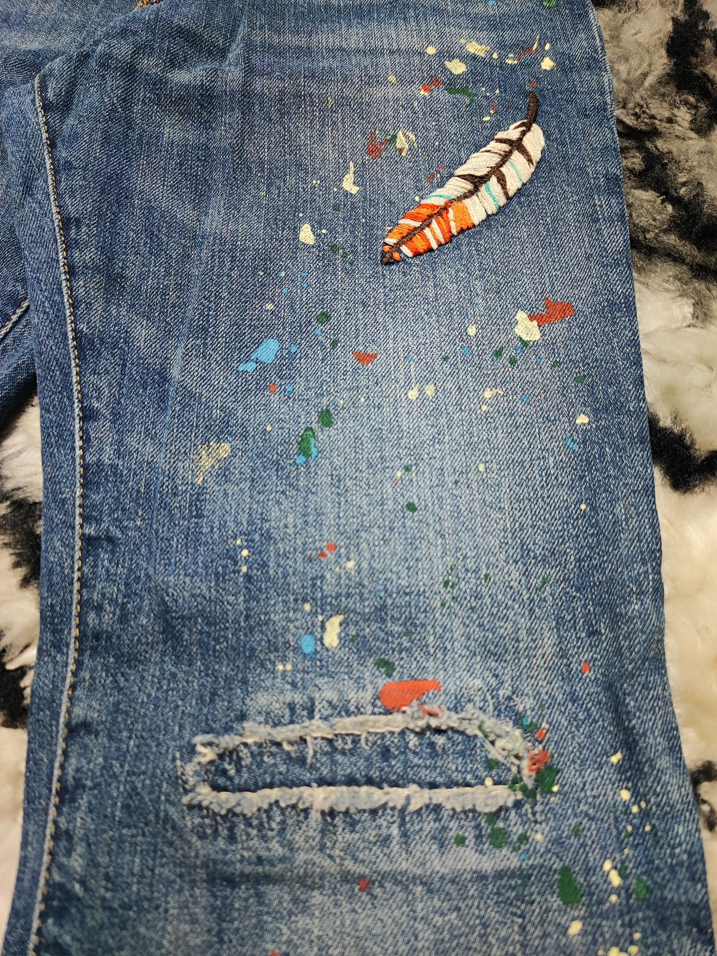 Denim & Supply Ralph Lauren Skinny Painted Jeans by Polo Ralph Lauren Size US 27 - 6 Thumbnail