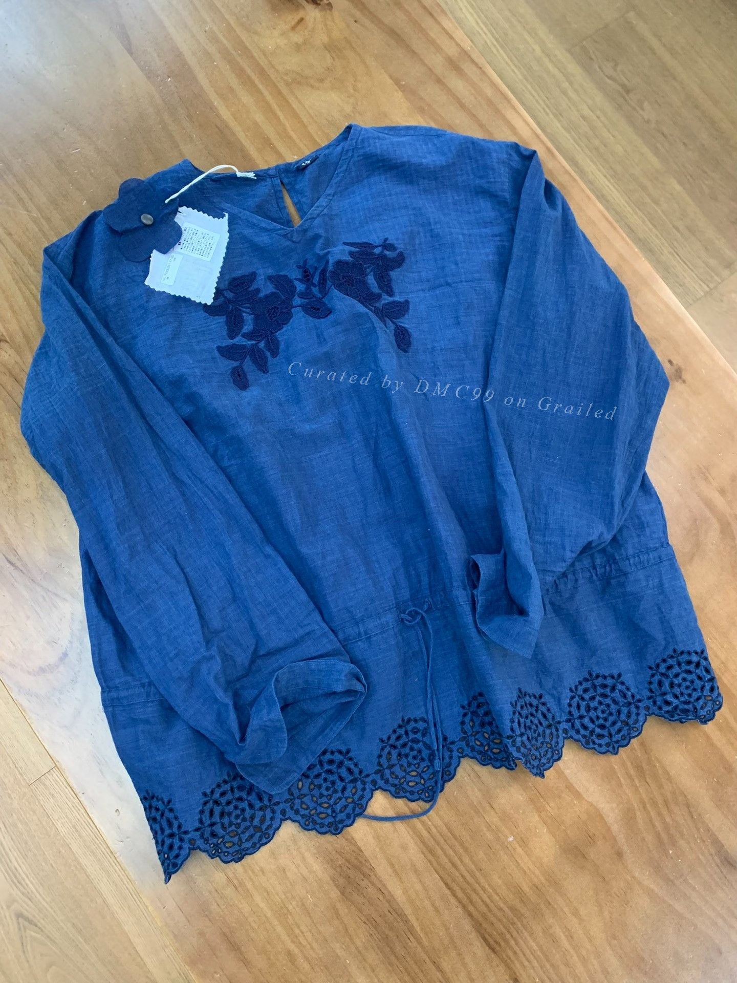 45rpm 45R Indigo Embroidered Shirt Size US M / EU 48-50 / 2 - 1 Thumbnail