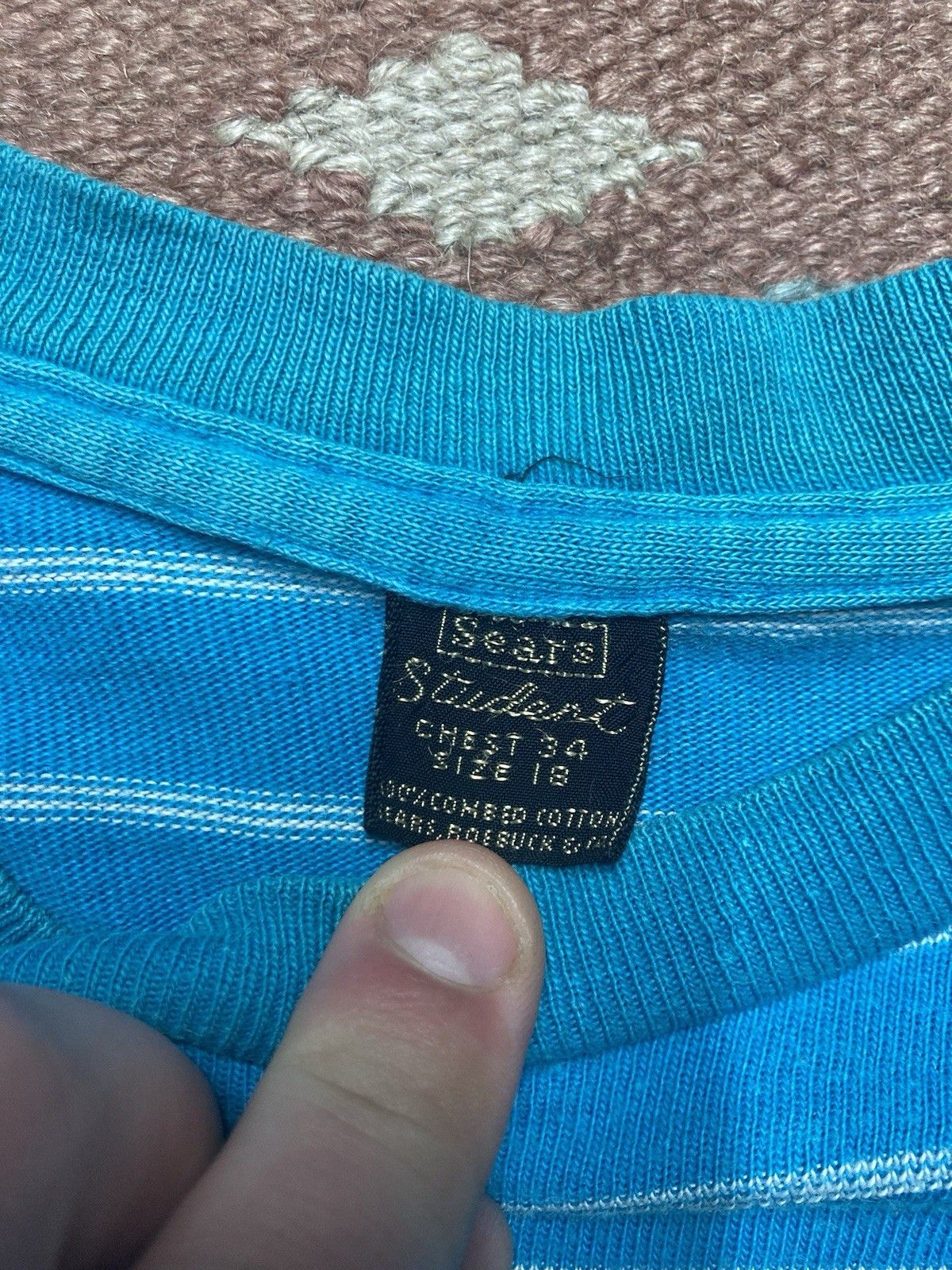 Sears × Vintage 1960s long sleeve t shirt striped sears distress men’s small Size US S / EU 44-46 / 1 - 6 Thumbnail
