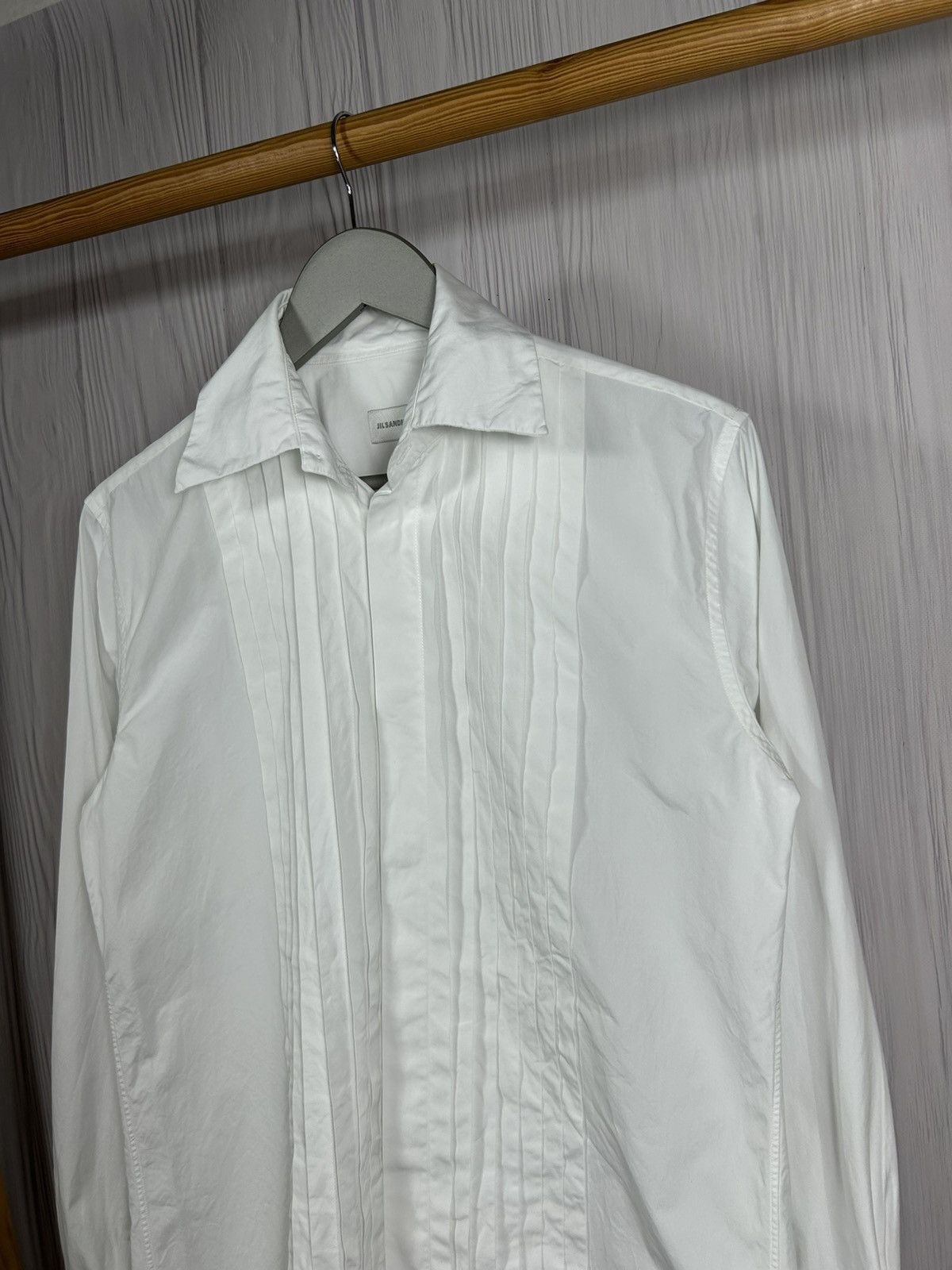 Jil Sander Jil Sander Pleated Dress Shirt 38 Button Up Size US M / EU 48-50 / 2 - 2 Thumbnail