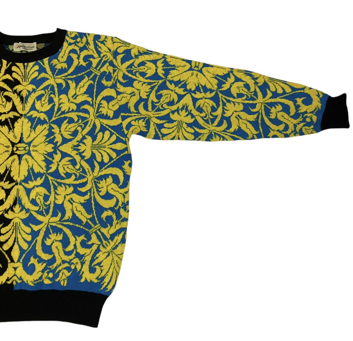 Andreluciano × Aran Isles Knitwear Andre Luciano Crazy Screen Two Tone Coloured Sweater (C3) Size US M / EU 48-50 / 2 - 3 Thumbnail
