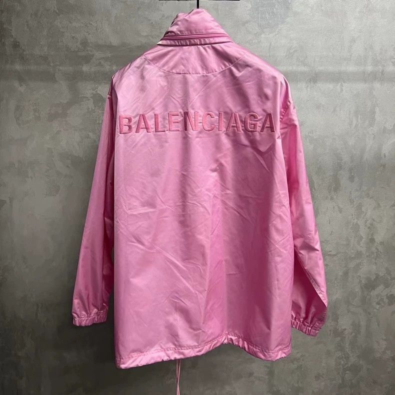 Balenciaga Pink Embroidered Logo Coach Jacket-2506 Size US M / EU 48-50 / 2 - 6 Thumbnail