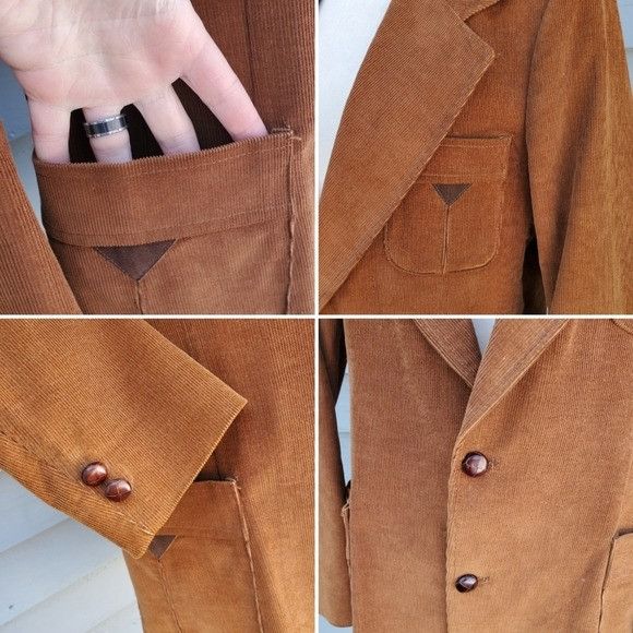 Vintage Vintage 70s Lee Western Boho Cowboy Brown Corduroy Blazer Size M / US 6-8 / IT 42-44 - 4 Thumbnail