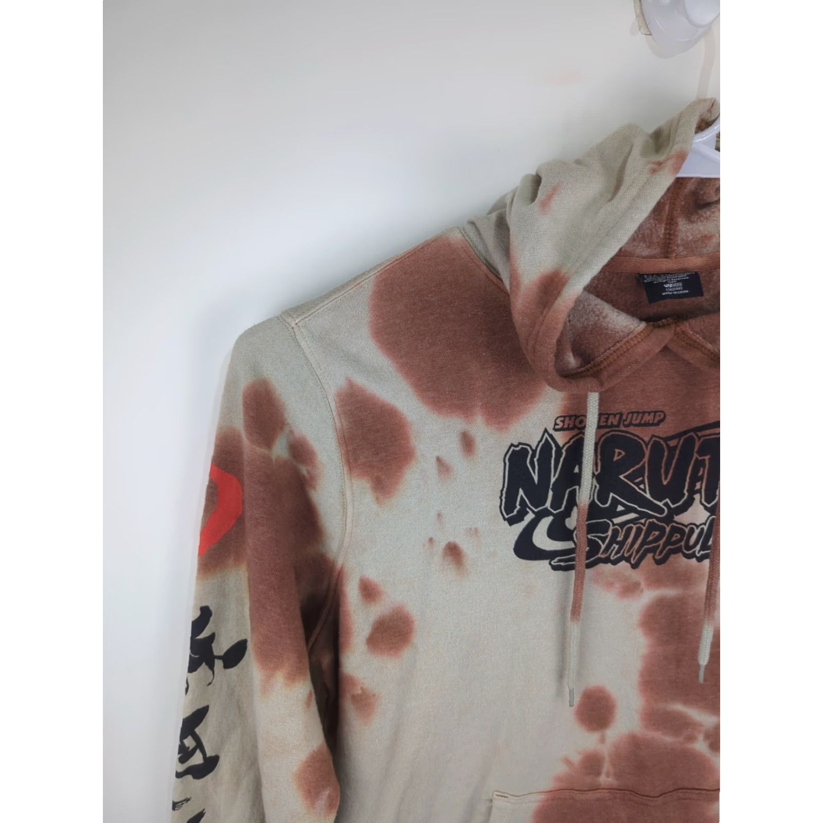 Doublet Naruto Shippuden Hoodie Adult Large Beige Pullover Regular Fit Long Sleeve Hooded Logo Pockets Double Sided Tie Dye Anime Streetwear 2007 Mens Size US L / EU 52-54 / 3 - 4 Thumbnail