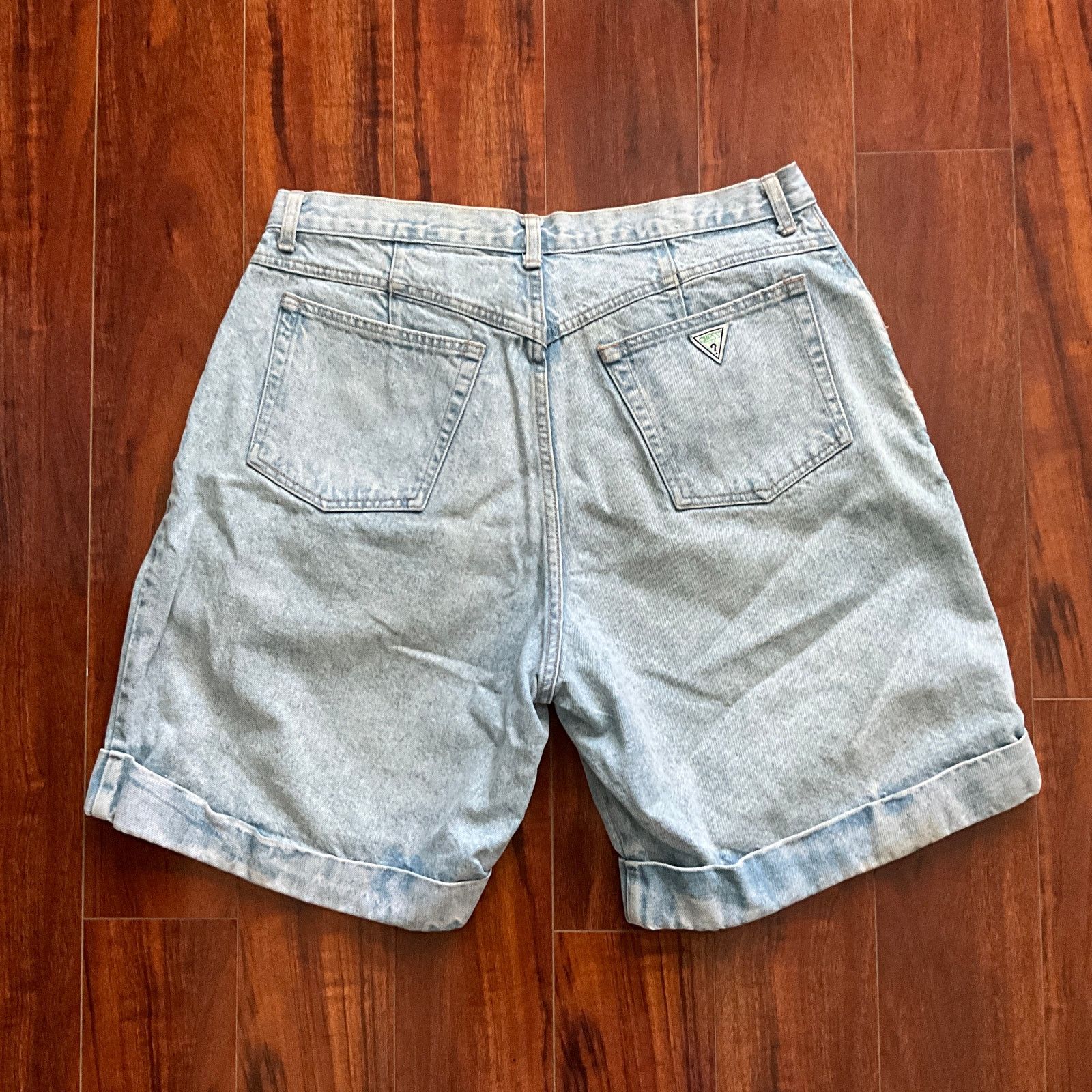 Guess VTG GUESS Jeans Denim Cuffed Shorts 90s 36” Labeled 38 Size US 33 - 1 Thumbnail