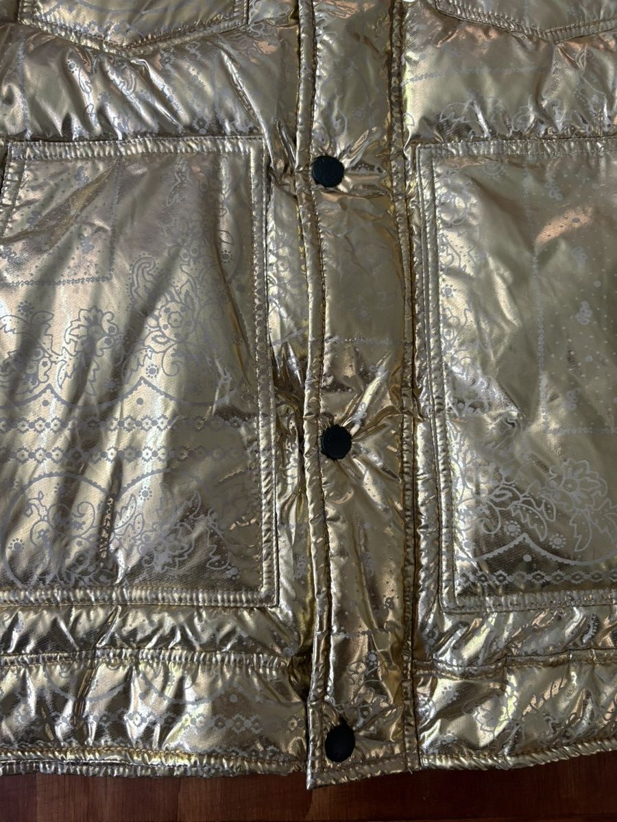 Levi's Levi's Metallic Gold Bandana Print Quil Hooded Puffer Jacket Size US L / EU 52-54 / 3 - 3 Thumbnail