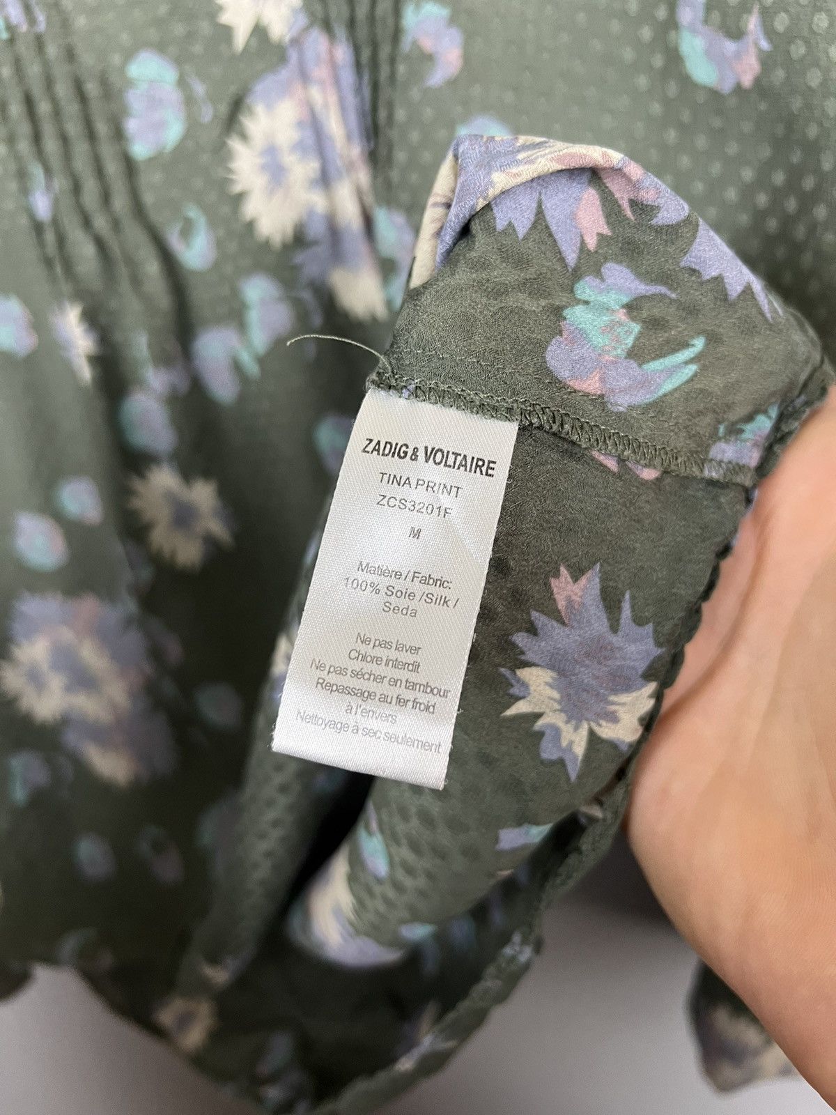 Zadig & Voltaire (M) Zadig & Voltaire Tina print silk women blouse rare Size M / US 6-8 / IT 42-44 - 6 Thumbnail