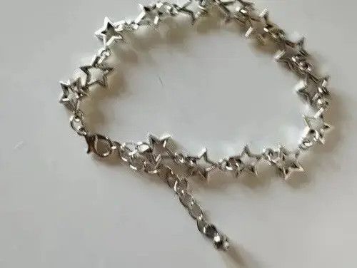 VIBE Silver Color Grunge Stars Link bracelet Size ONE SIZE - 3 Thumbnail