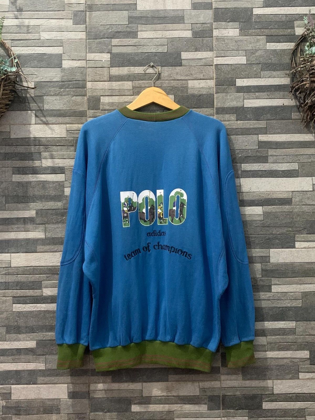 Adidas Vintage Adidas Green Field Polo Team of Champions Crewneck Size US XXL / EU 58 / 5 - 2 Thumbnail