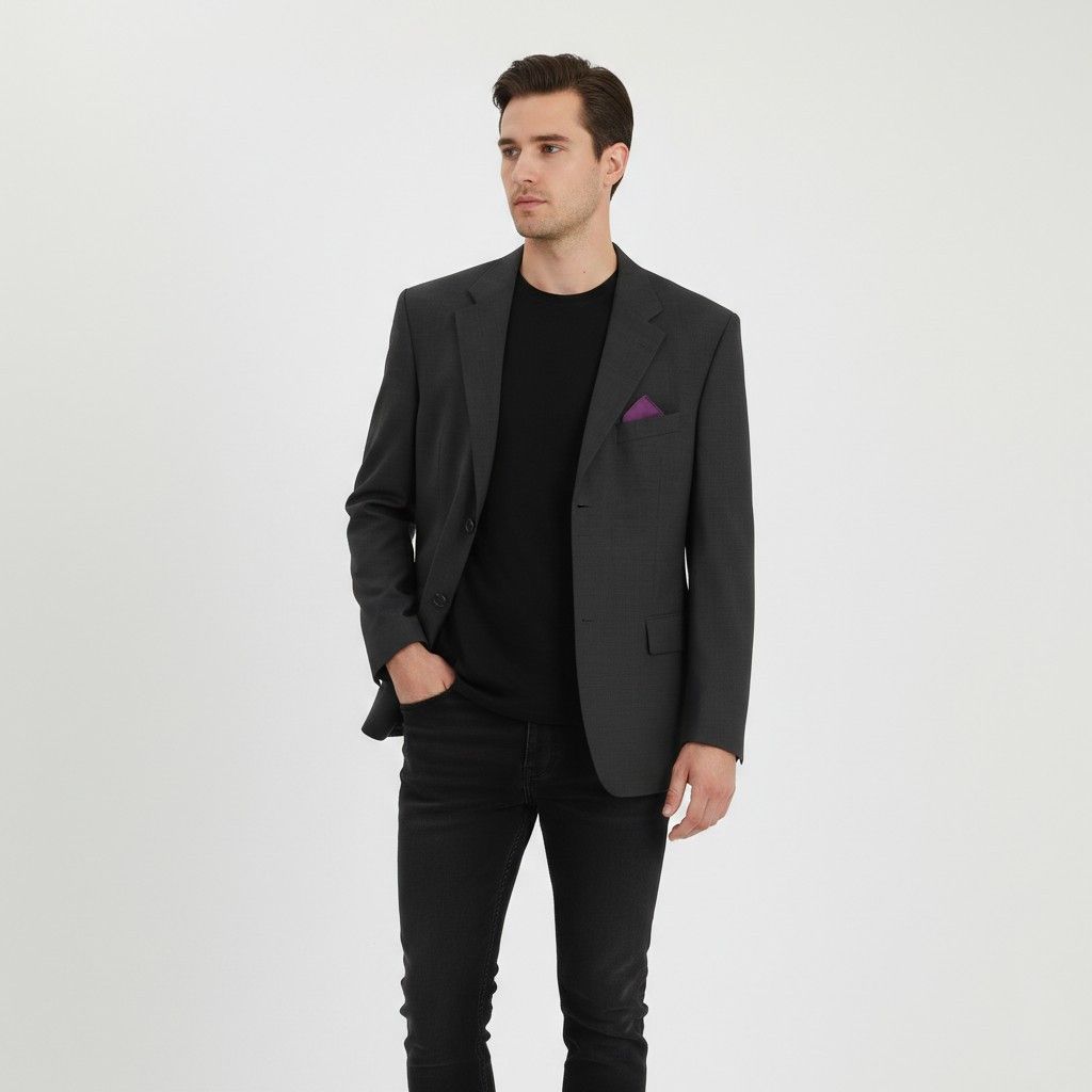 Hugo Boss Hugo Boss Men 25 40 Blazer Charcoal Virgin Da Vinci 6634 Size 40R - 1 Thumbnail