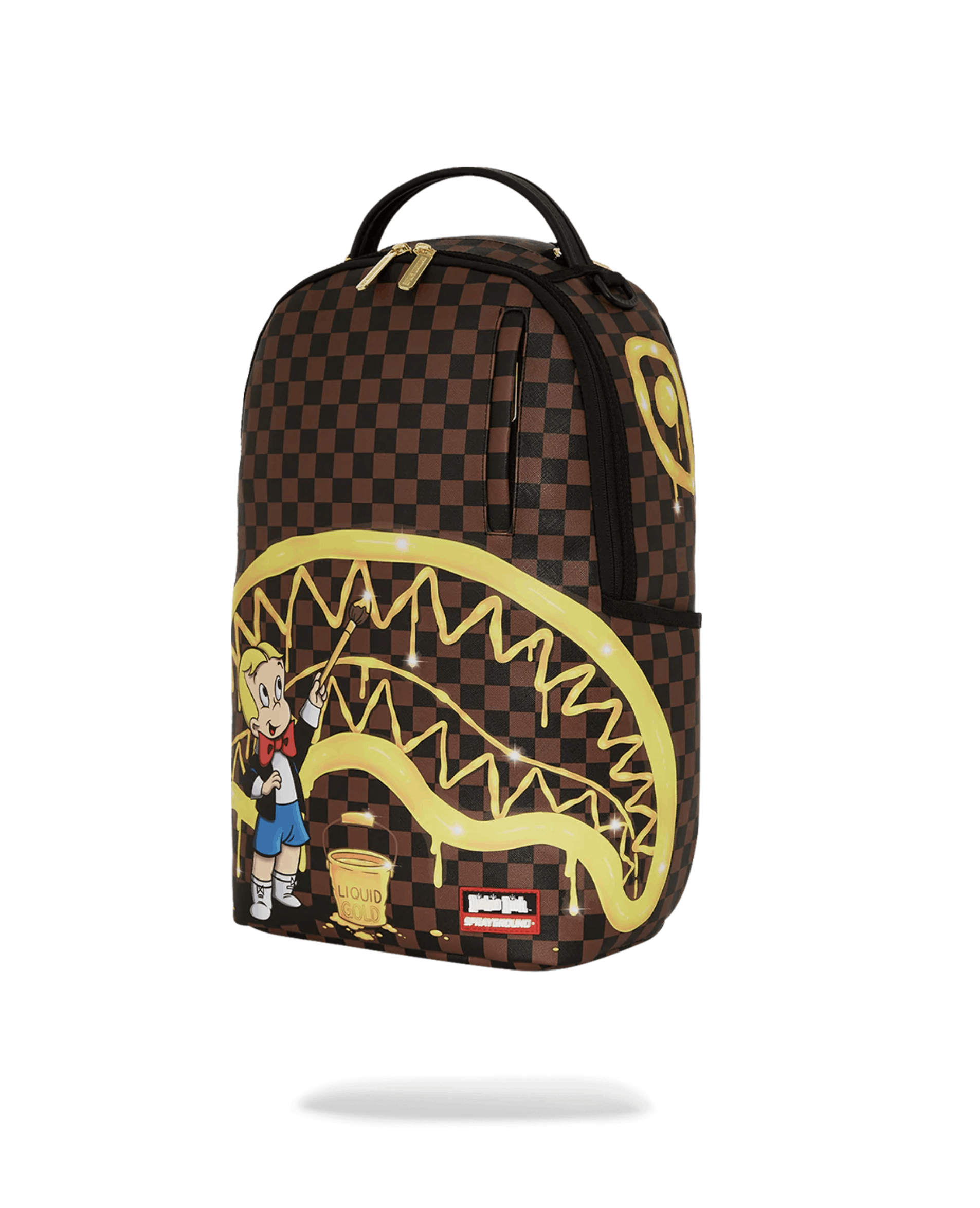 Sprayground Sprayground Richie Rich Paint The Shark Gold Backpack Size ONE SIZE - 4 Thumbnail