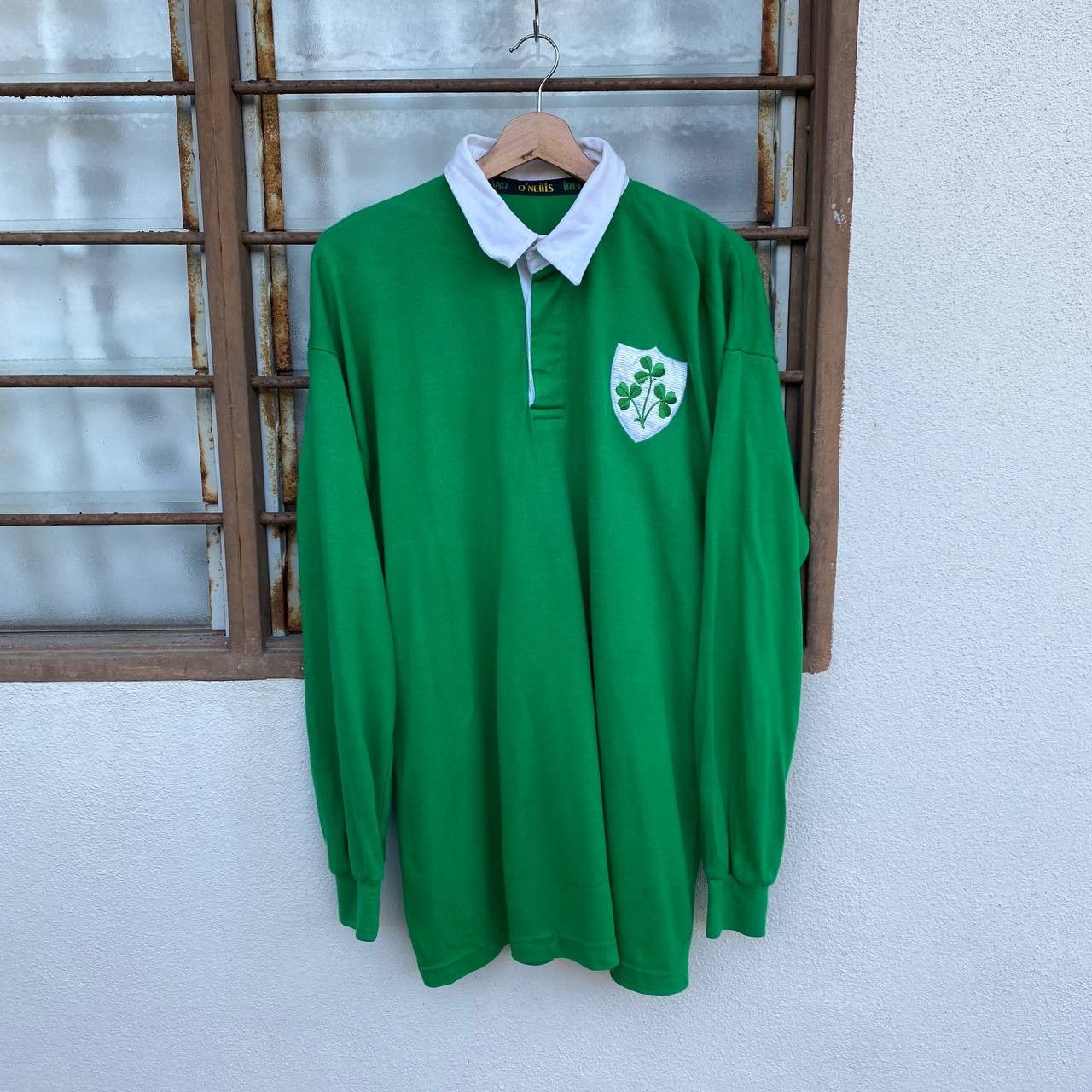 Vintage VINTAGE 80's IRELAND RUGBY SHIRT 100%ACRYLIC Size US XXL / EU 58 / 5 - 2 Thumbnail