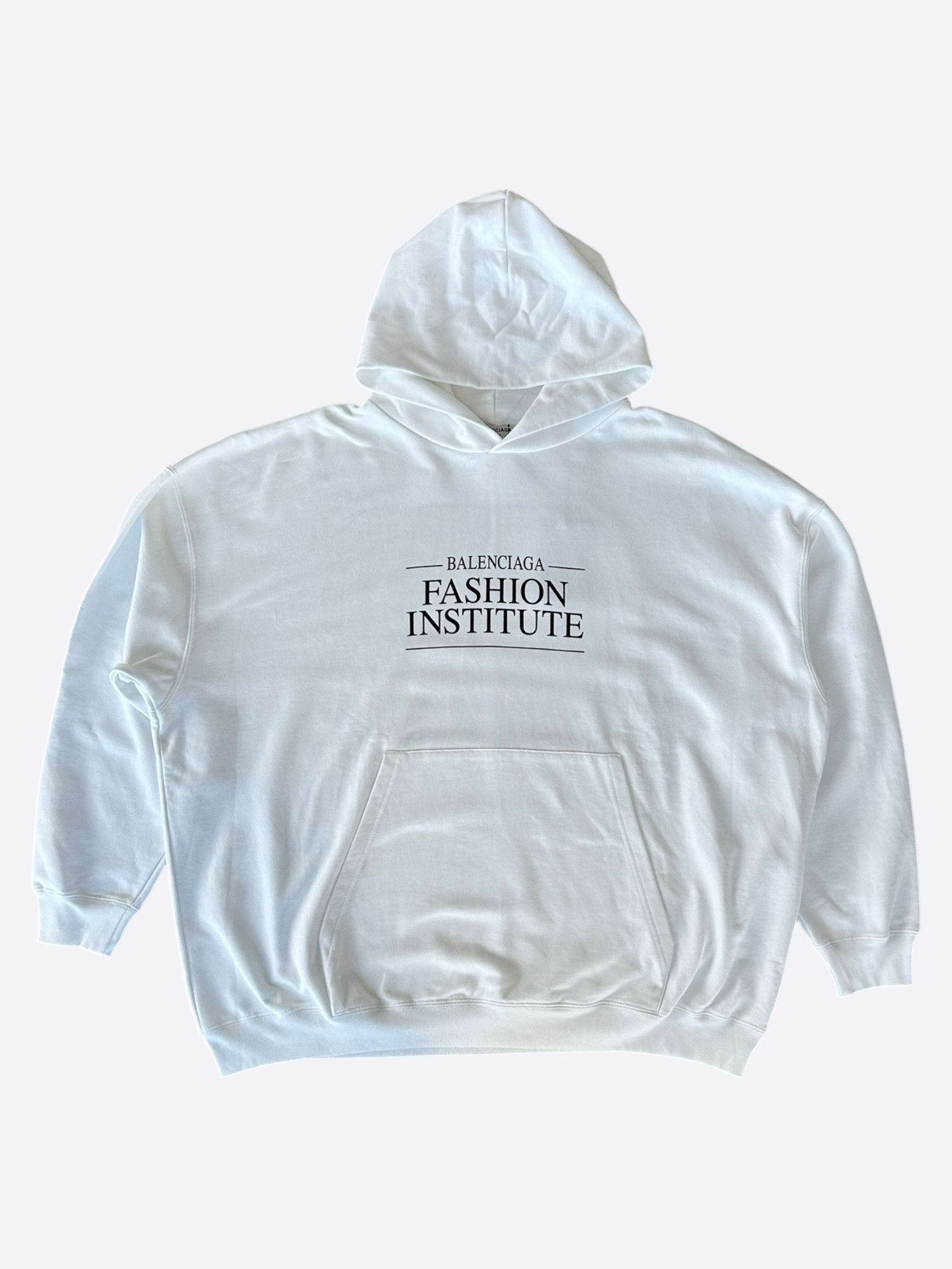 Balenciaga Balenciaga White & Black Fashion Institute Logo Hoodie Size US L / EU 52-54 / 3 - 1 Thumbnail