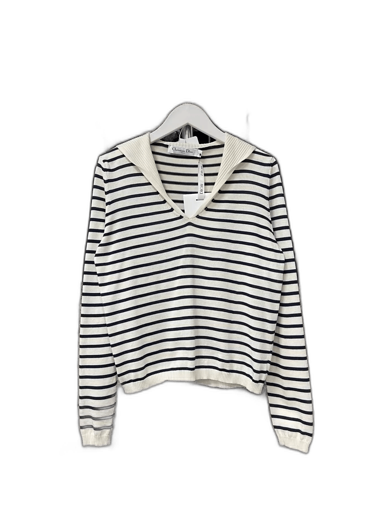 Dior Dior Striped Long Sleeve Knit Top-2506 Size M / US 6-8 / IT 42-44 - 1 Thumbnail