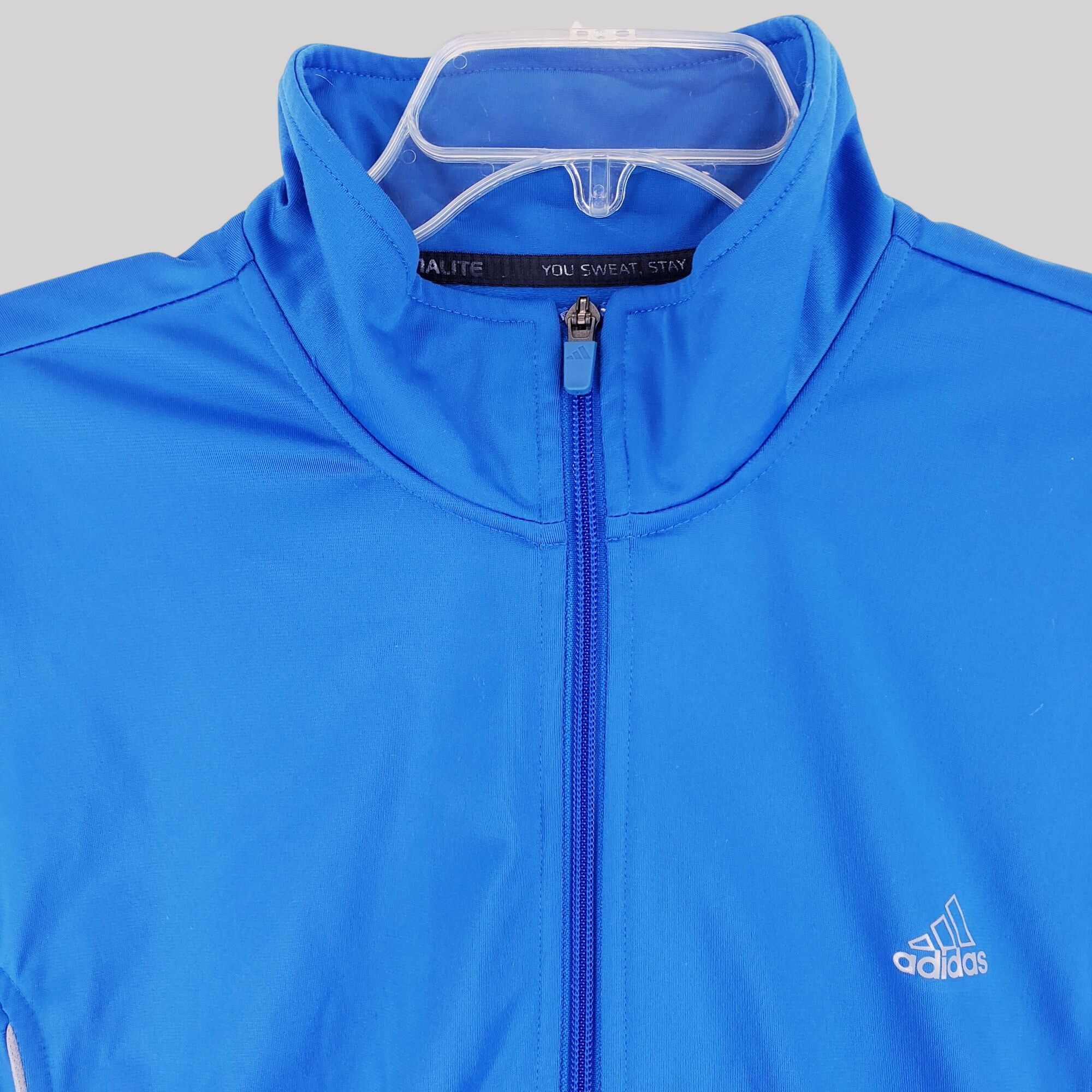 Adidas Adidas Blue Full-Zip Climalite Track Jacket With Striped Size US XL / EU 56 / 4 - 5 Thumbnail