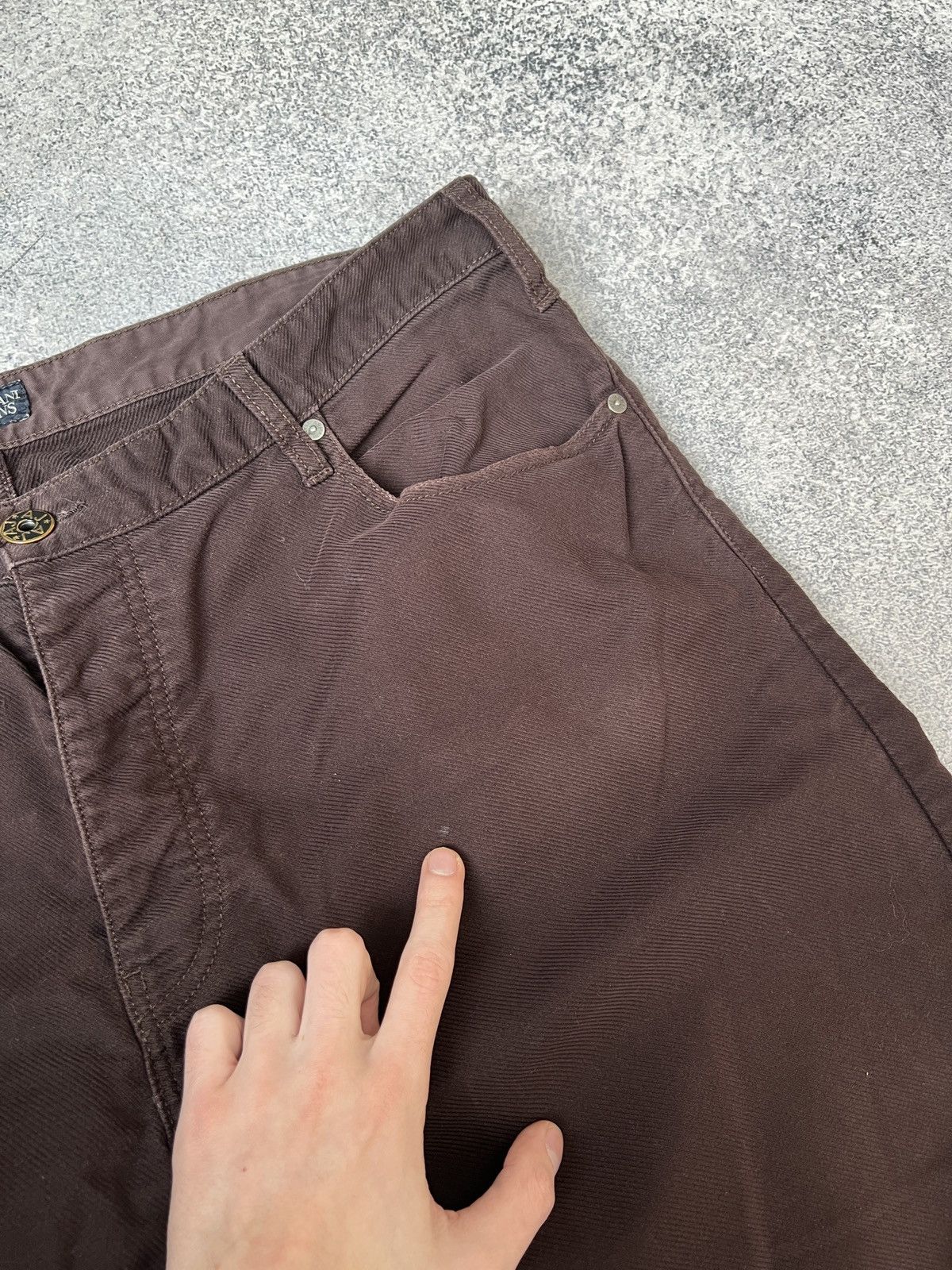 Armani × Vintage Vintage Armani Jeans Brown Streetwear Pants Size US 35 - 8 Thumbnail