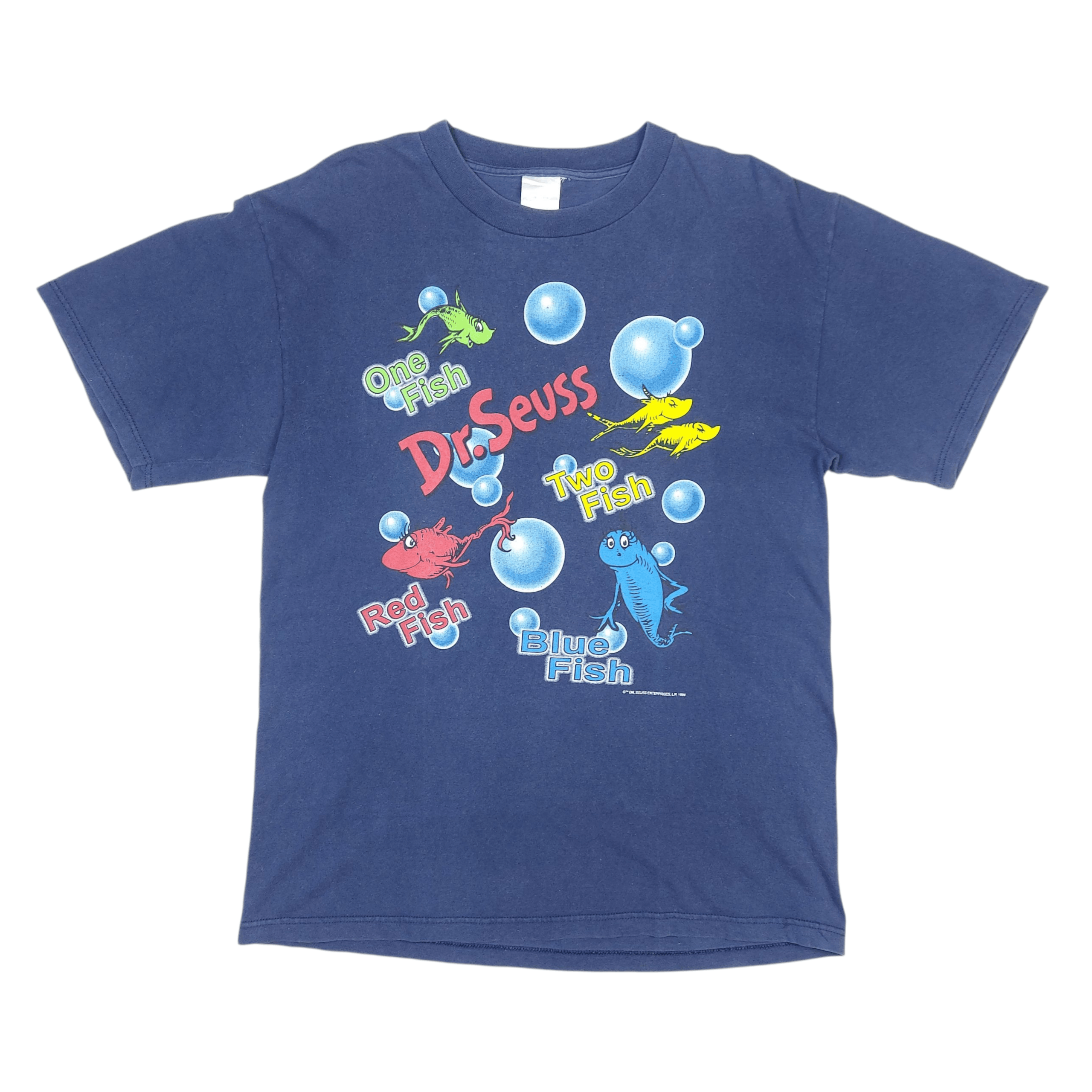 Vintage VTG 90s Dr. Seuss One fish two fish Red fish Blue fish TEE Size US L / EU 52-54 / 3 - 1 Thumbnail