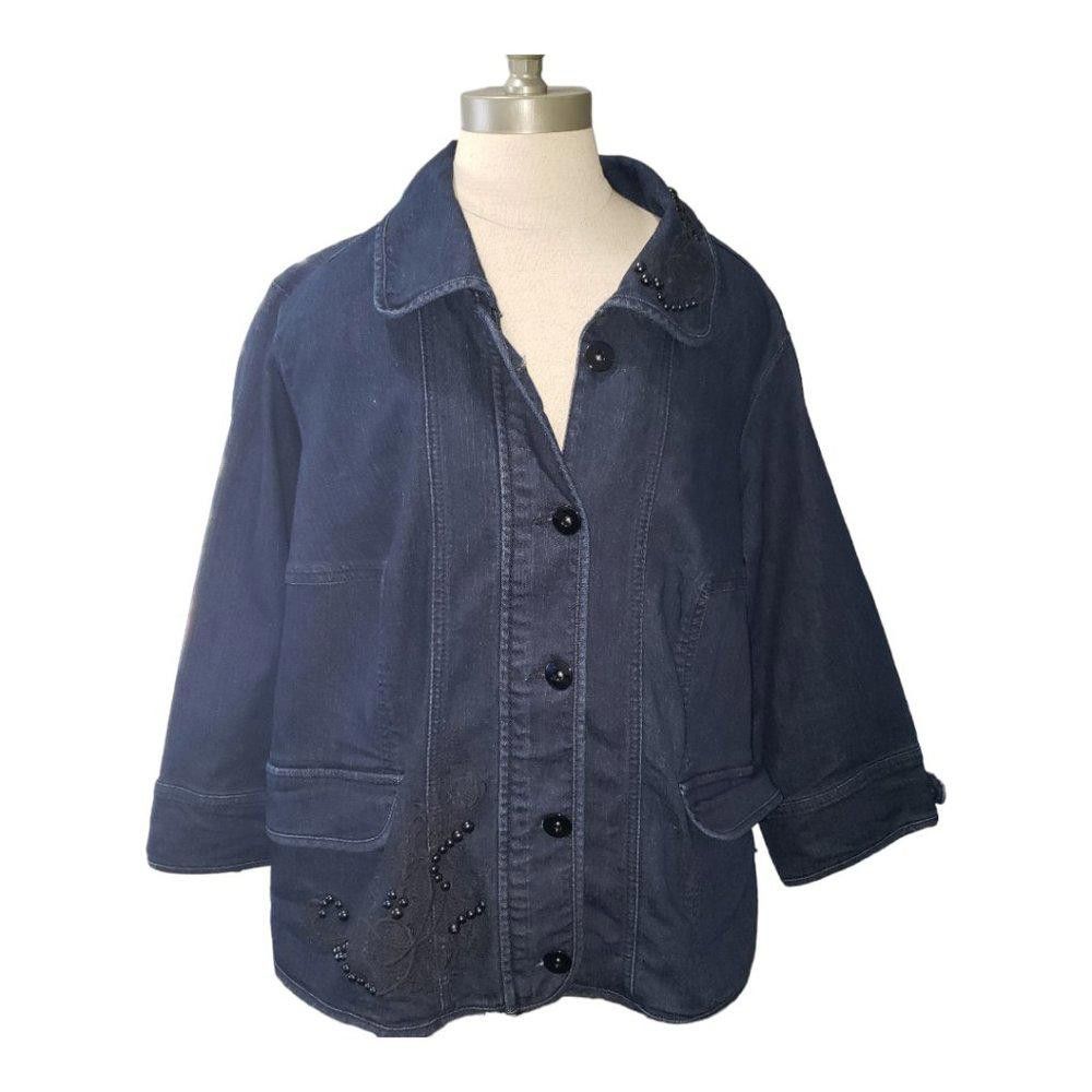 Barena Venezia CT122 Ladies Venezia Denim Embroidered Denim Jacket 18/20 Size XXL / US 16-18 / IT 52-54 - 1 Thumbnail