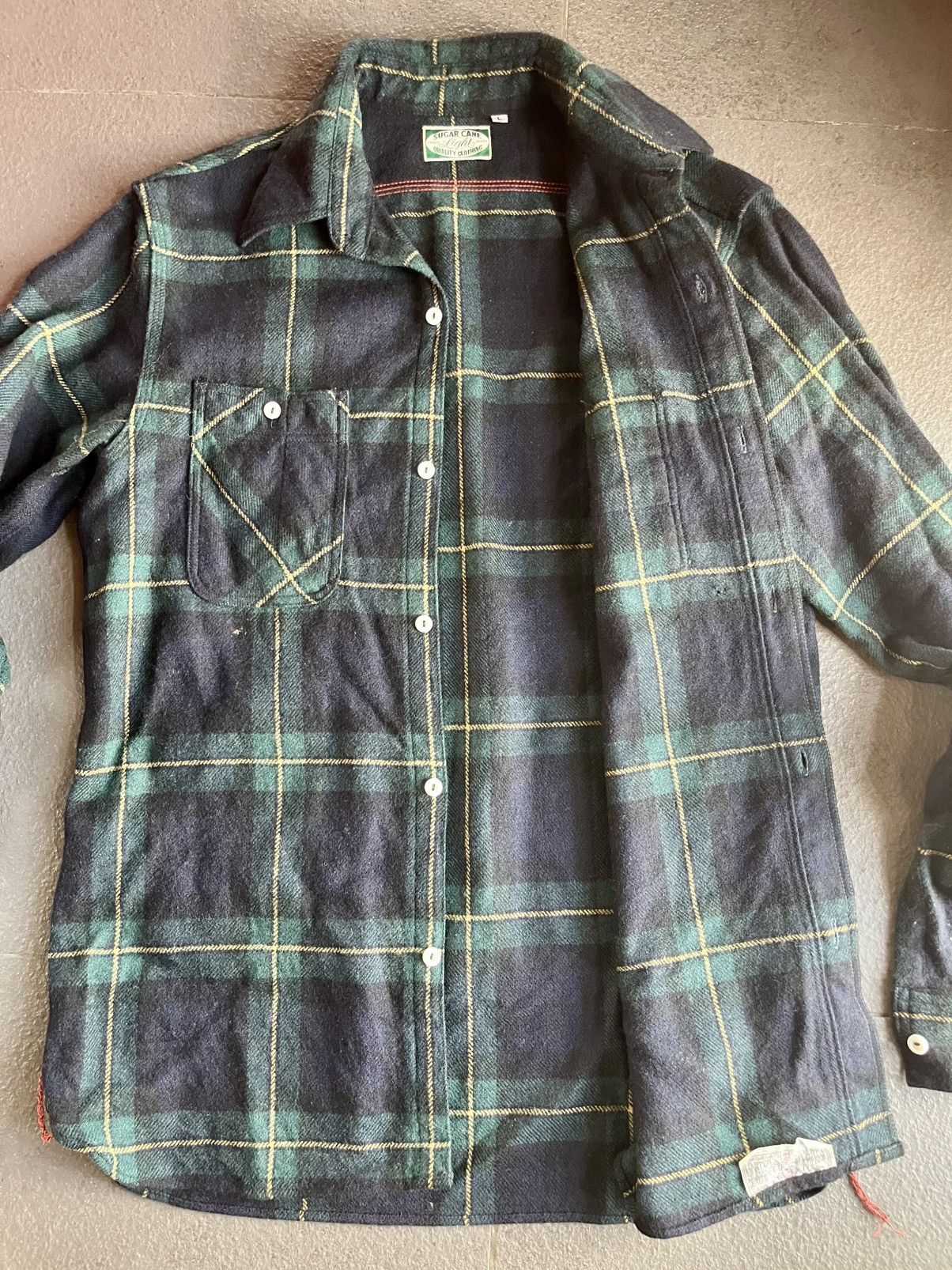 Sugar Cane Sugar Cane Wool Shirt B/D Checkered Flannel Tartan Japanese Size US L / EU 52-54 / 3 - 1 Thumbnail