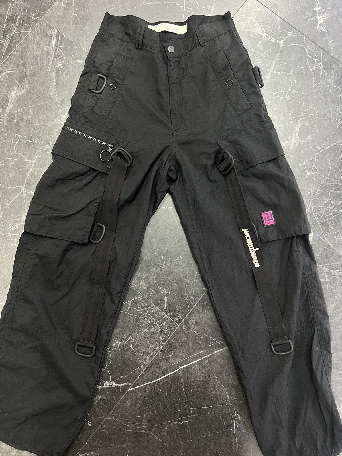 image of Off White Nylon Cargo Pants in Black, Men's (Size 31)