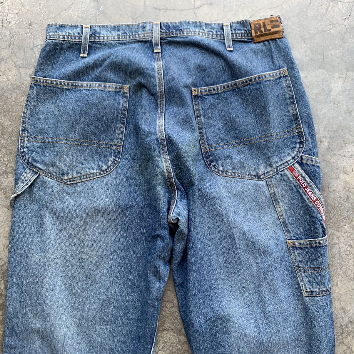 image of Polo Ralph Lauren x Ralph Lauren Polo Jeans Ralph Laurent Carpenter Baggy Jeans Size 38X31 in Blue