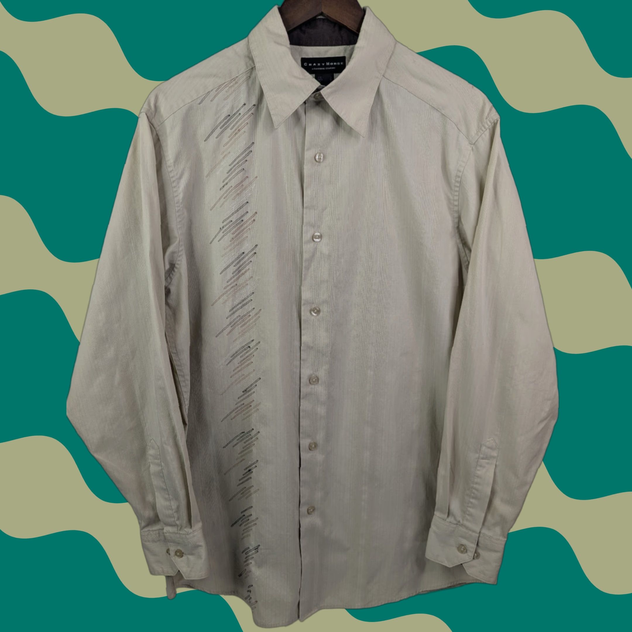 Etro VINTAGE Crazy Horse Shirt Mens Long Sleeve Button-Down Collared Brown Cotton Western Rodeo Casual Dress Shirt - L - Regular Size US L / EU 52-54 / 3 - 1 Thumbnail