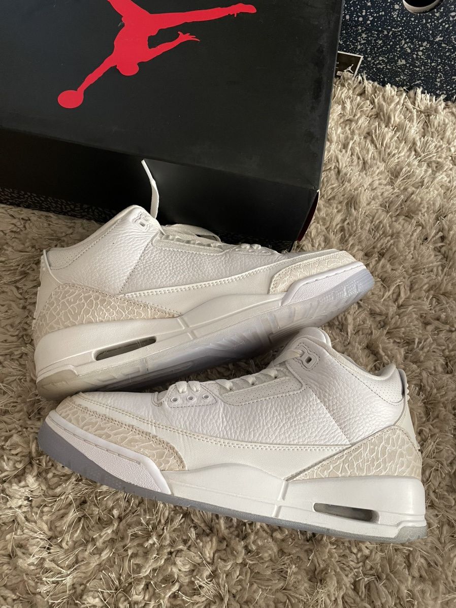 Jordan Brand Jordan 3 Pure White Size US 9.5 / EU 42-43 - 2 Thumbnail