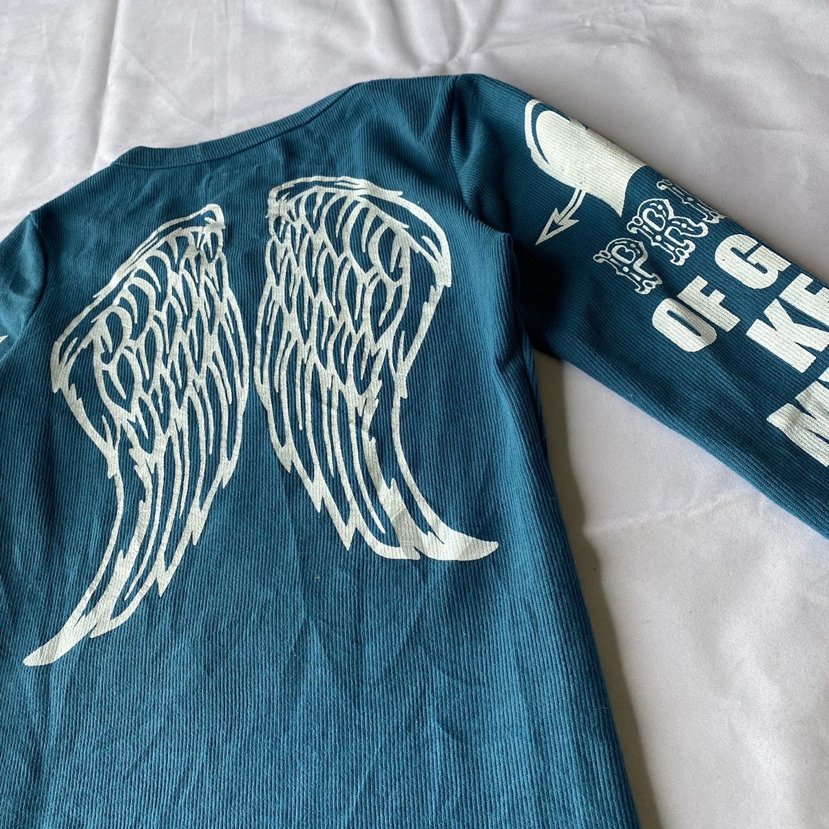 Beauty Beast × If Six Was Nine × Le Grande Bleu (L.G.B.) Japanese Poem and graphic Long Sleeve Affliction Style Size S / US 4 / IT 40 - 13 Thumbnail