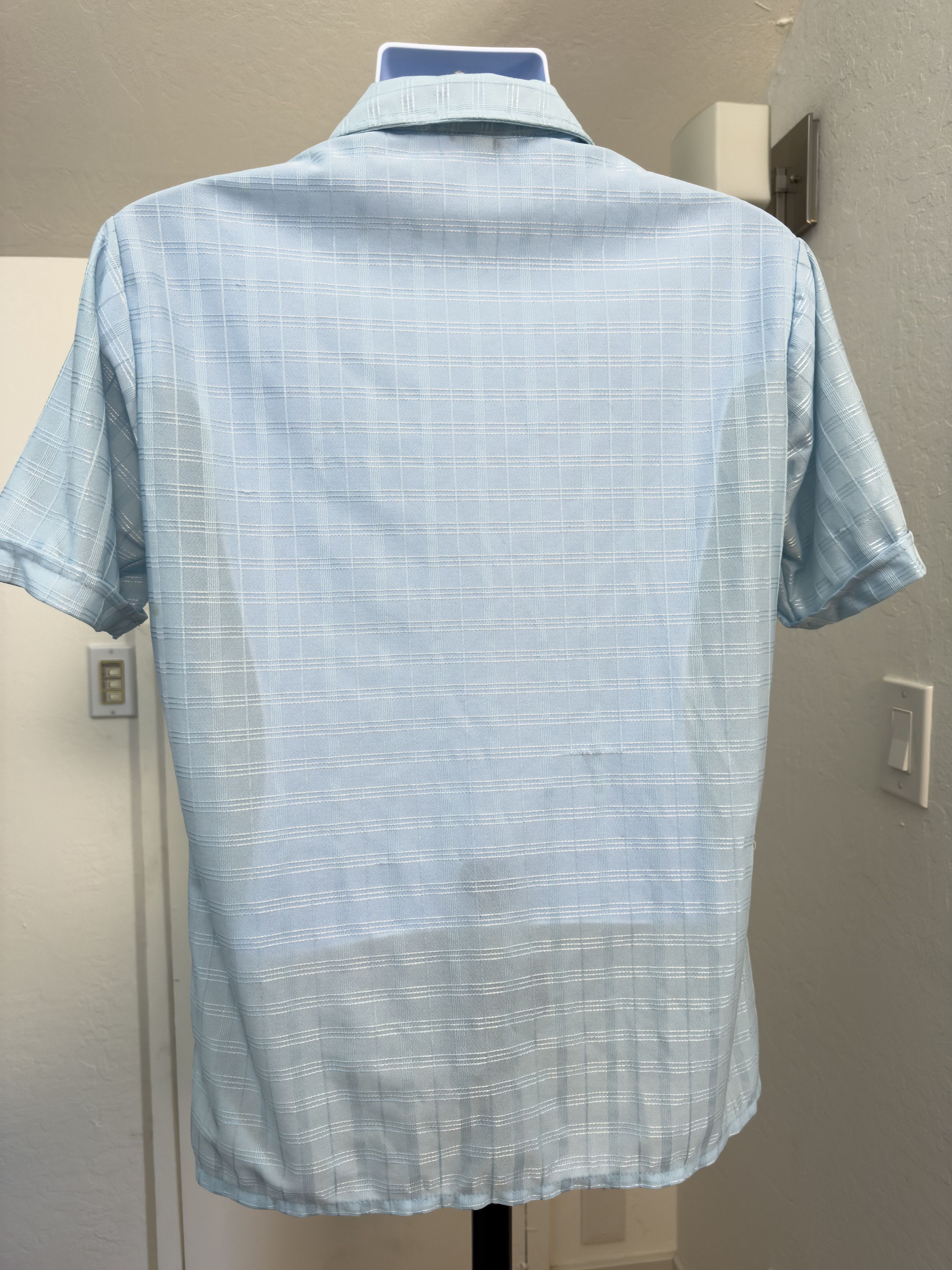 Other Vintage Stuart Mann Light Blue Plaid Short Sleeve Button Up Size US L / EU 52-54 / 3 - 3 Thumbnail