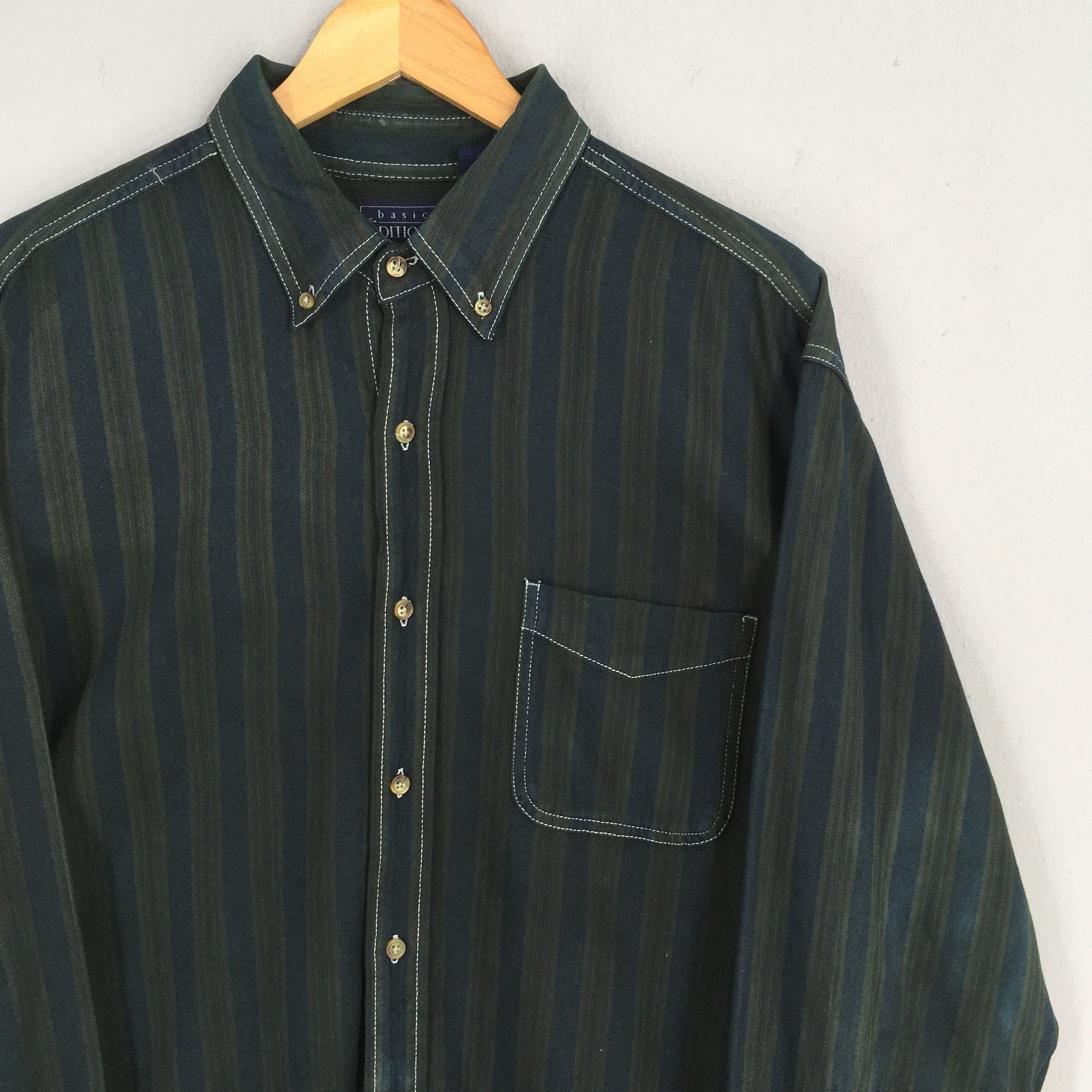 Basic Editions Vintage Basics Editions Stripes Flannel Shirt Large Size US L / EU 52-54 / 3 - 2 Thumbnail