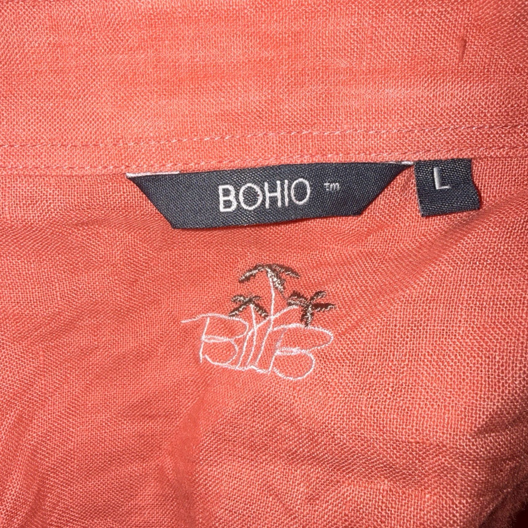 Pinko Bohio Shirt Mens Pink Linen Short Sleeve Button-Down Casual L Size US L / EU 52-54 / 3 - 4 Thumbnail