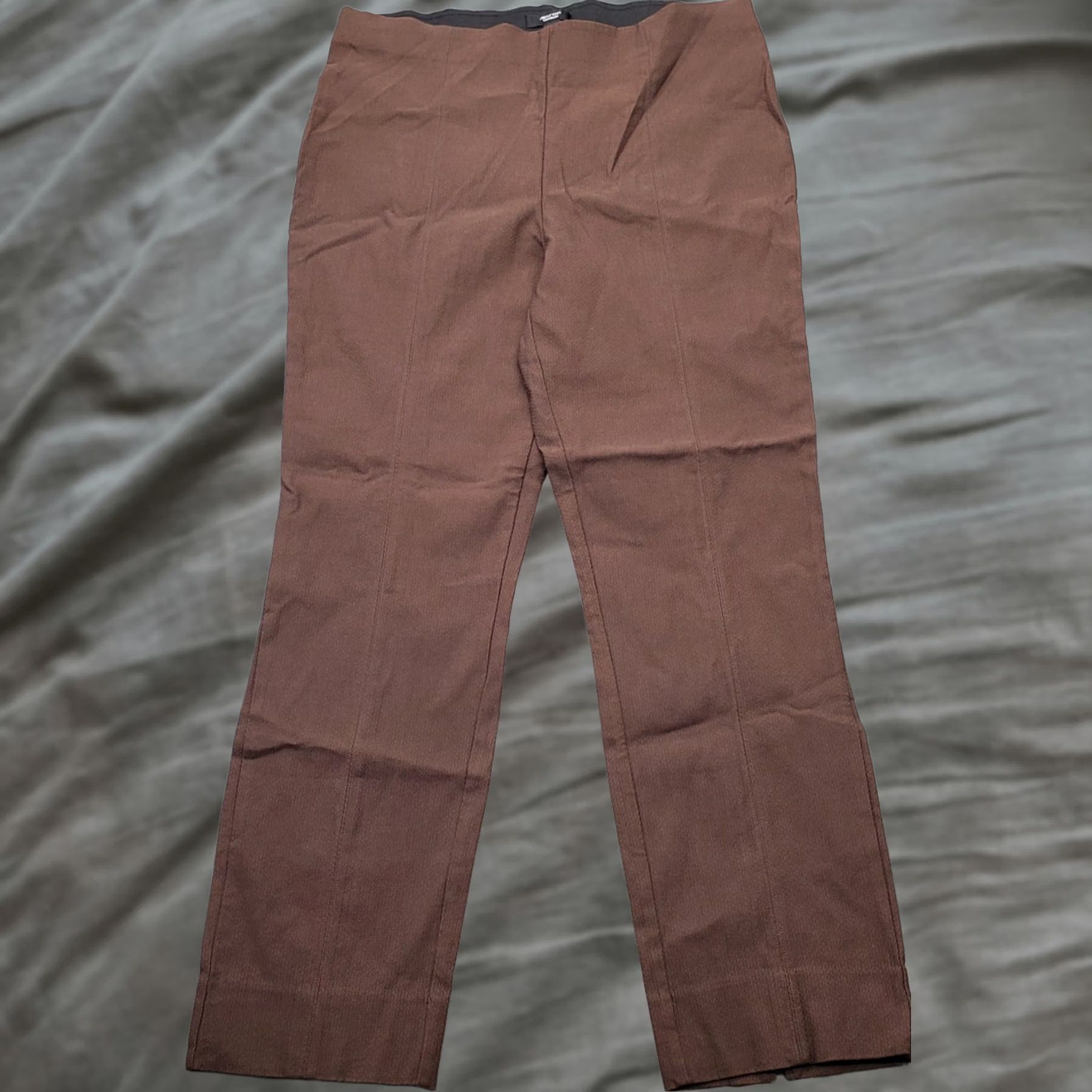 Vintage Simply Vera Vera Wang Pants Women L Brown Rayon Stretch Straight Pull On Size 36" / US 14 / IT 50 - 1 Thumbnail