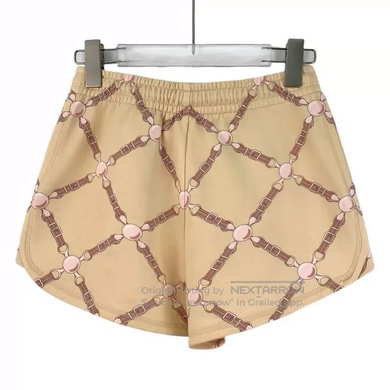 Hermes Hermes Beige chain print cotton drawstring casual shorts Size 42" / US 20 - 2 Thumbnail
