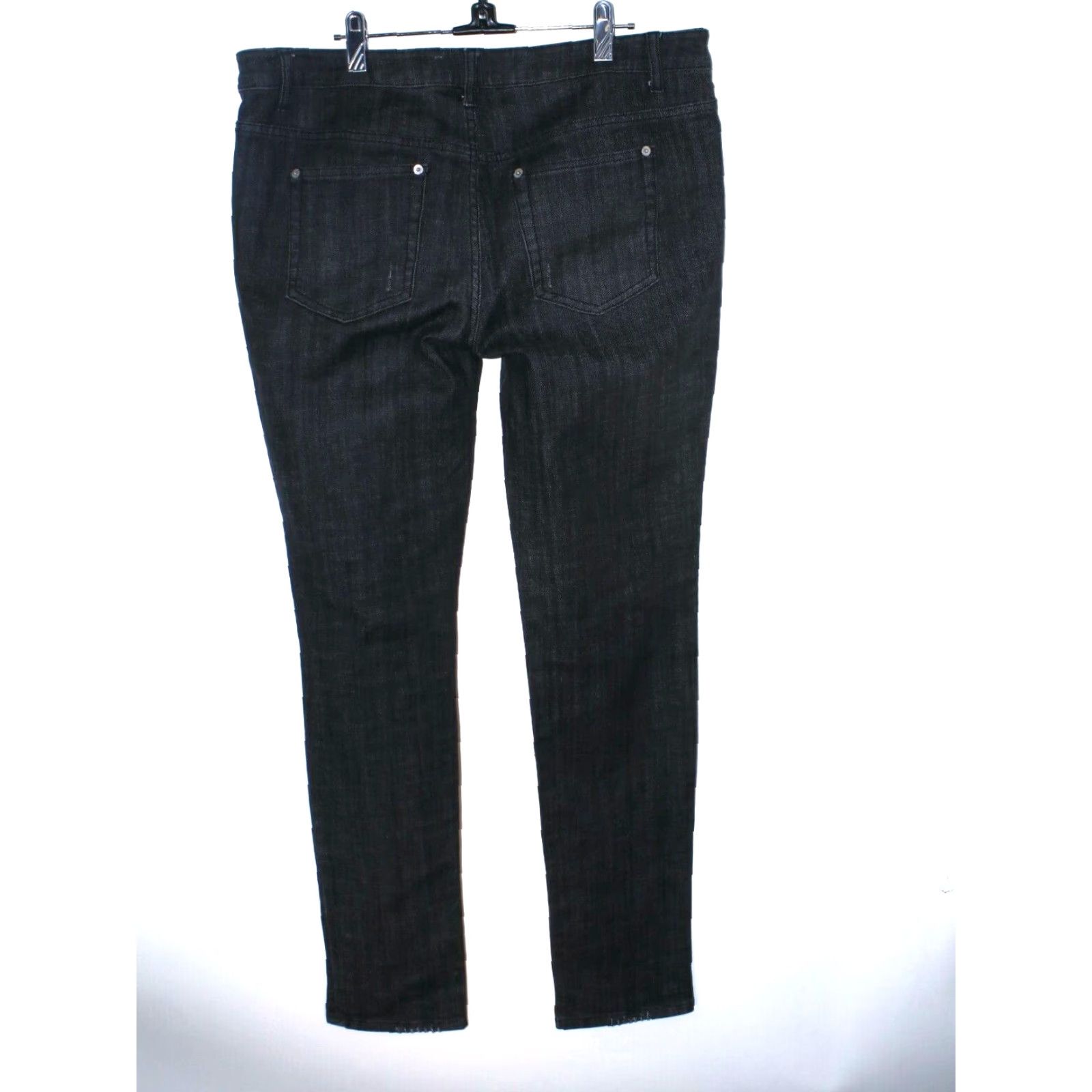 Denime Apostrophe Jeans Black Premium Denim Women's 14 36x32 Dark Washed Straight High Rise 32 Inseam Size 36" / US 14 / IT 50 - 5 Thumbnail