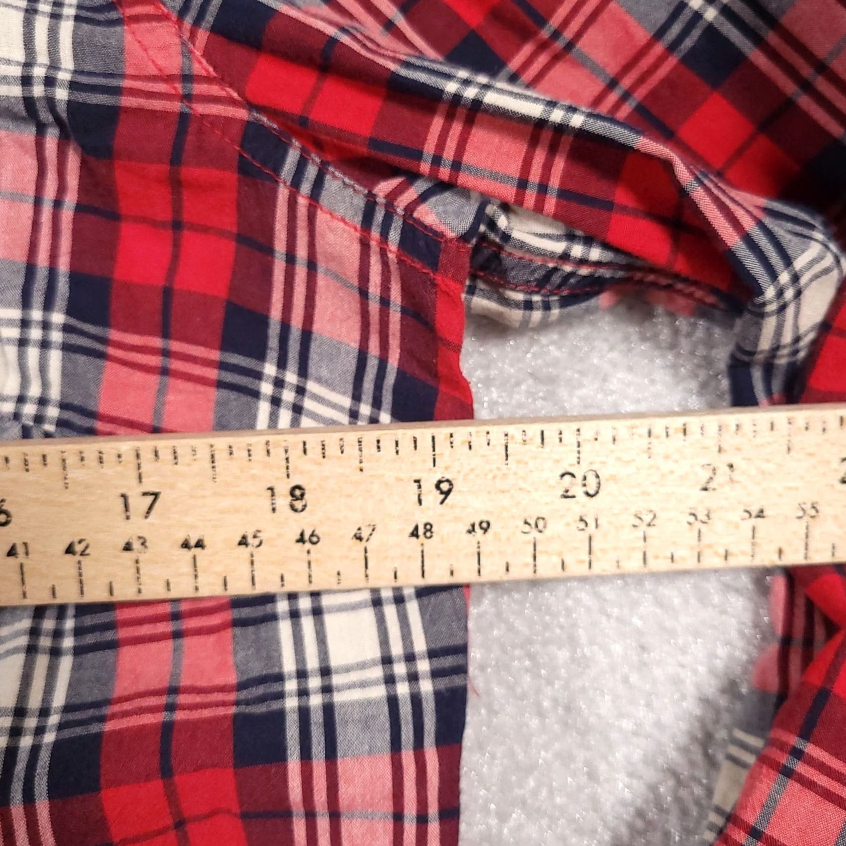 Merona Merona Shirt Women's Large Red Plaid Long Sleeve Collared Pocket Button Up HanKey? Size L / US 10 / IT 46 - 5 Thumbnail