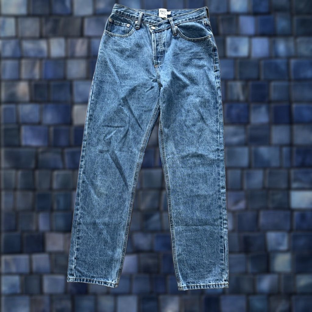 PRINCESS POLLY Princess Polly Jeans Womens 4 US Tapered Leg High Rise 28x29 Button Fly Denim 100% Cotton Blue 5-Pocket Vintage No Logo Retro 80s 90s City Size 27" / US 4 / IT 40 - 1 Thumbnail